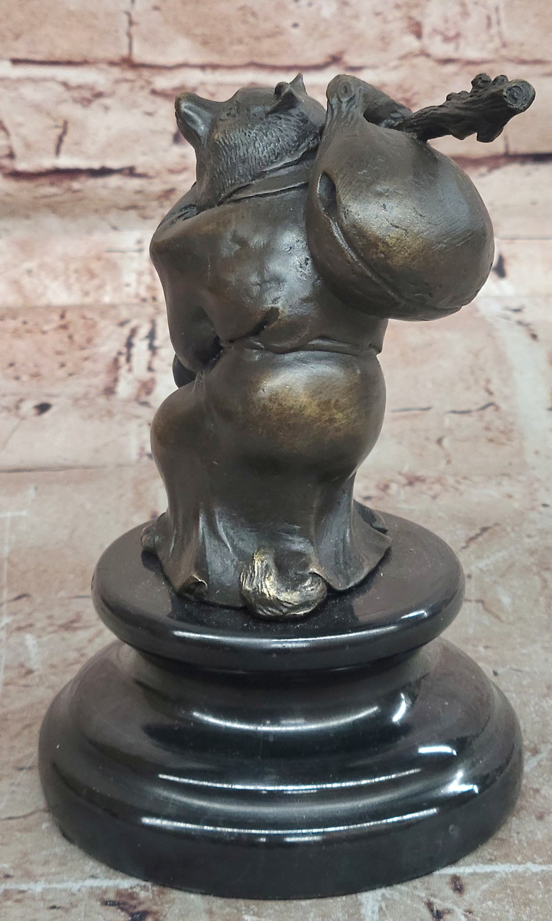 Handcrafted Milo Bronze Tanuki Raccoon Dog Sculpture Museum Quality Collectible
