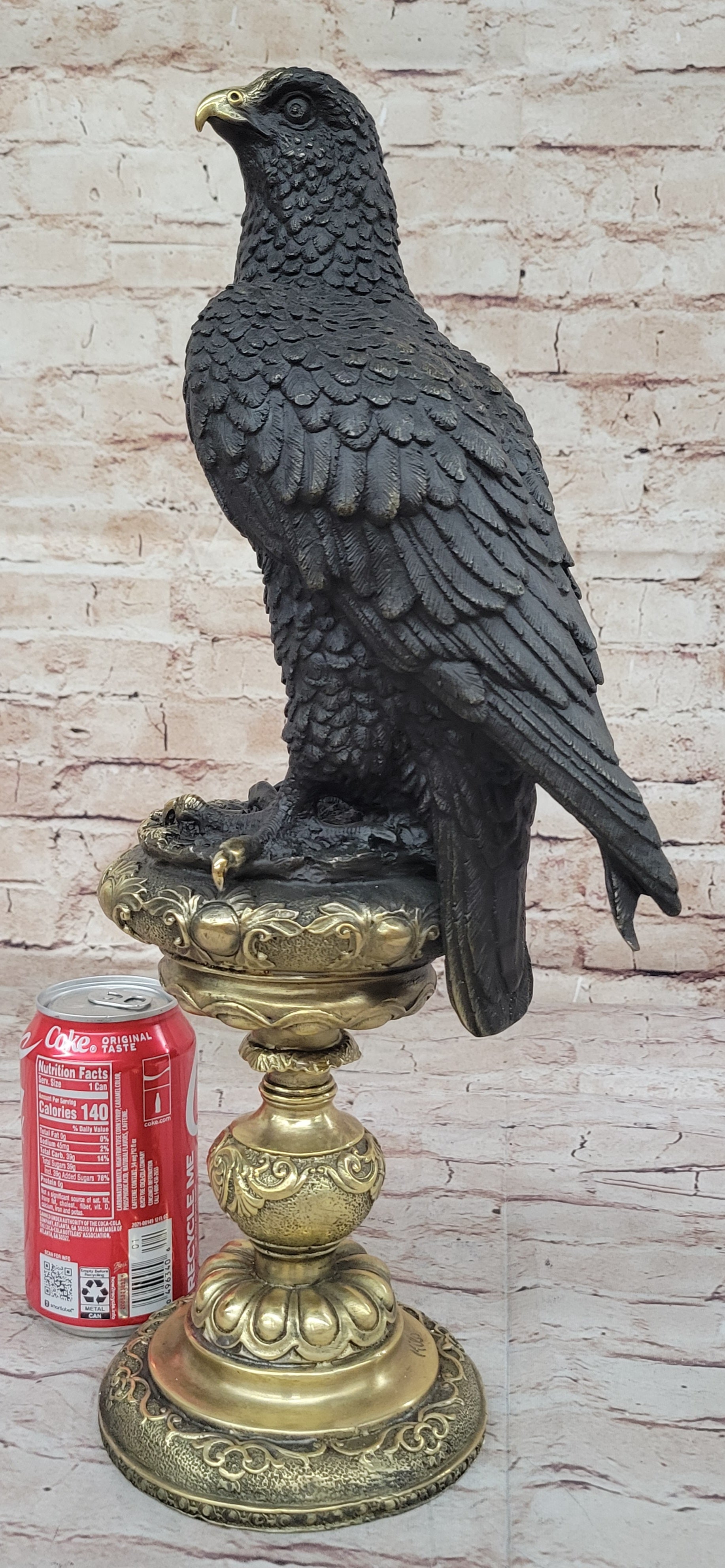 Milo`s Animal Art: Large Original Bronze Eagle Sculpture - Home Office Decor