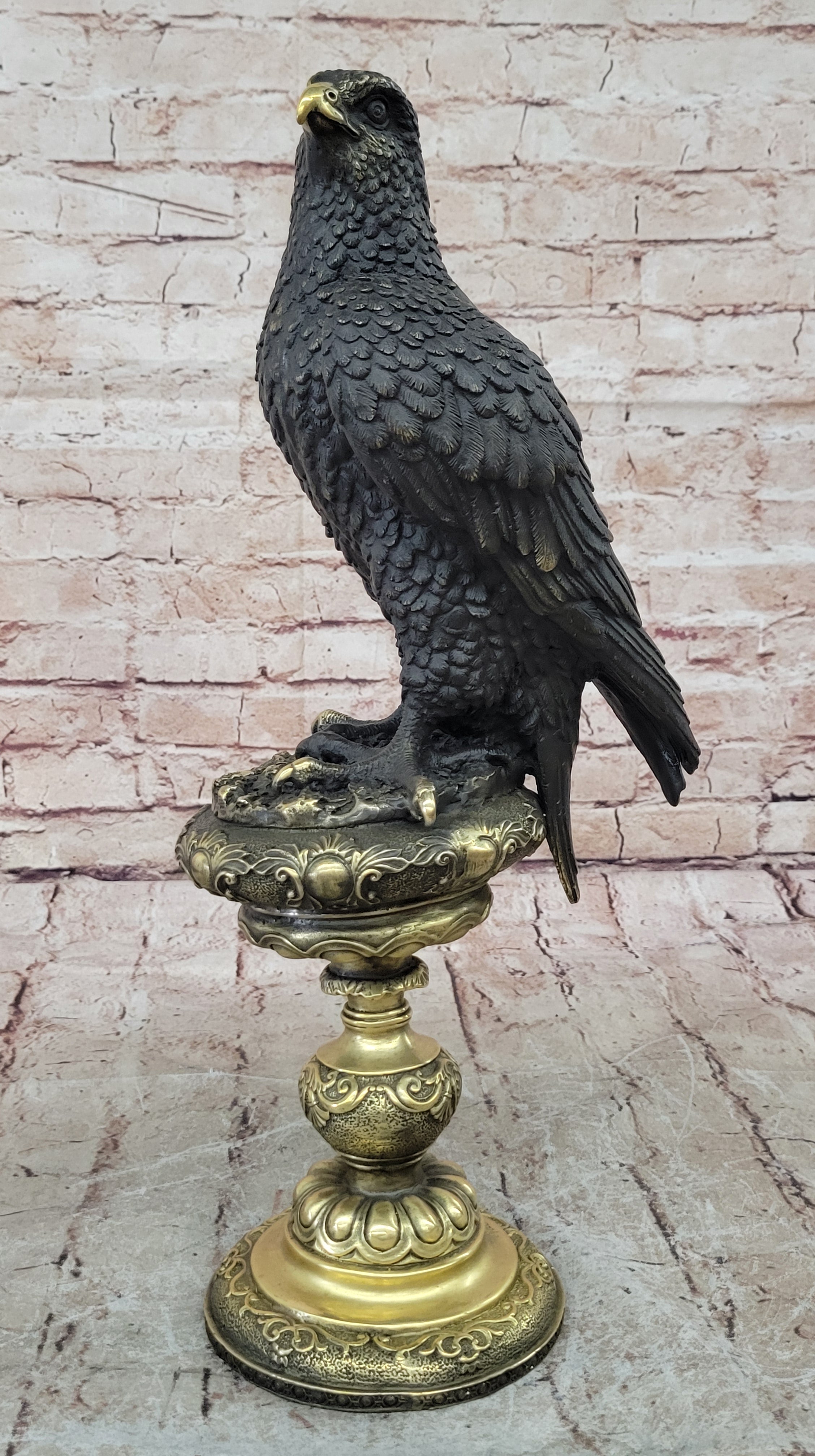 Milo`s Animal Art: Large Original Bronze Eagle Sculpture - Home Office Decor