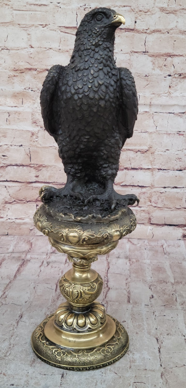 Milo`s Animal Art: Large Original Bronze Eagle Sculpture - Home Office Decor