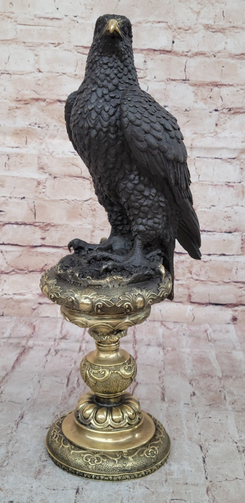 Milo`s Animal Art: Large Original Bronze Eagle Sculpture - Home Office Decor