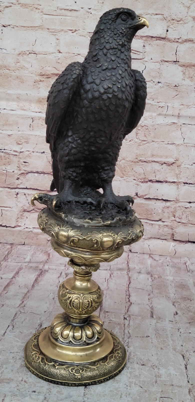 Milo`s Animal Art: Large Original Bronze Eagle Sculpture - Home Office Decor
