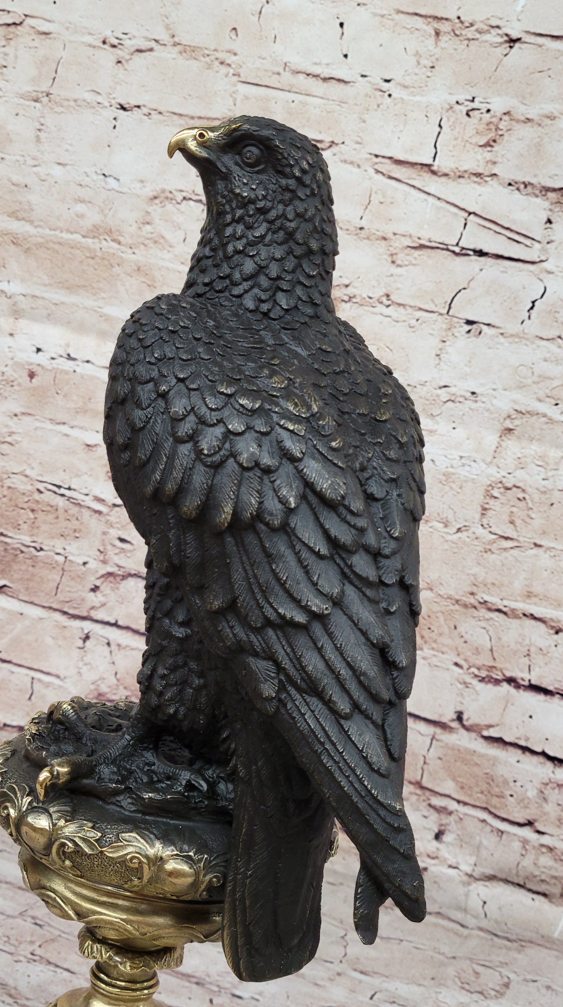 Milo`s Animal Art: Large Original Bronze Eagle Sculpture - Home Office Decor