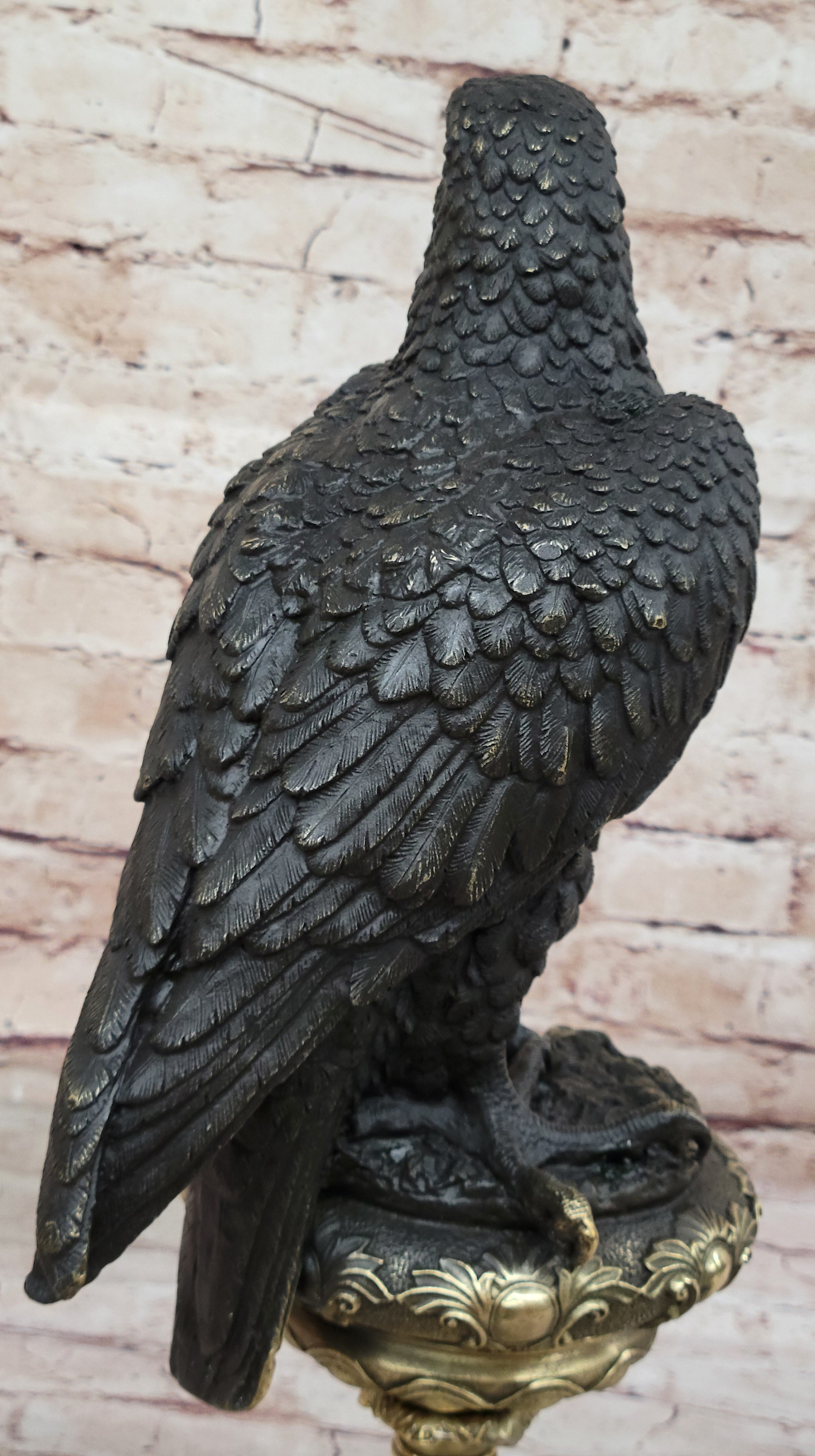 Milo`s Animal Art: Large Original Bronze Eagle Sculpture - Home Office Decor