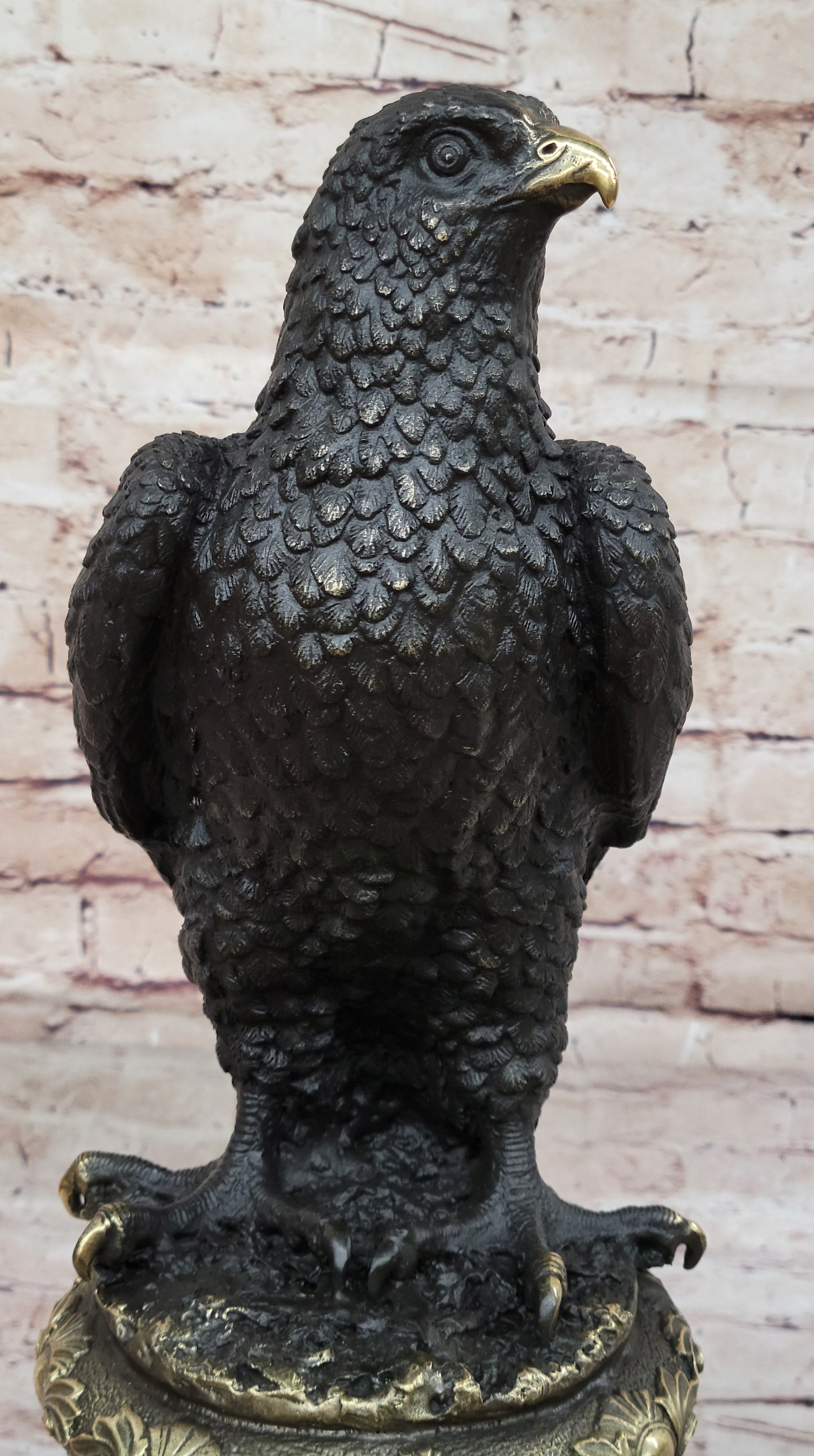 Milo`s Animal Art: Large Original Bronze Eagle Sculpture - Home Office Decor