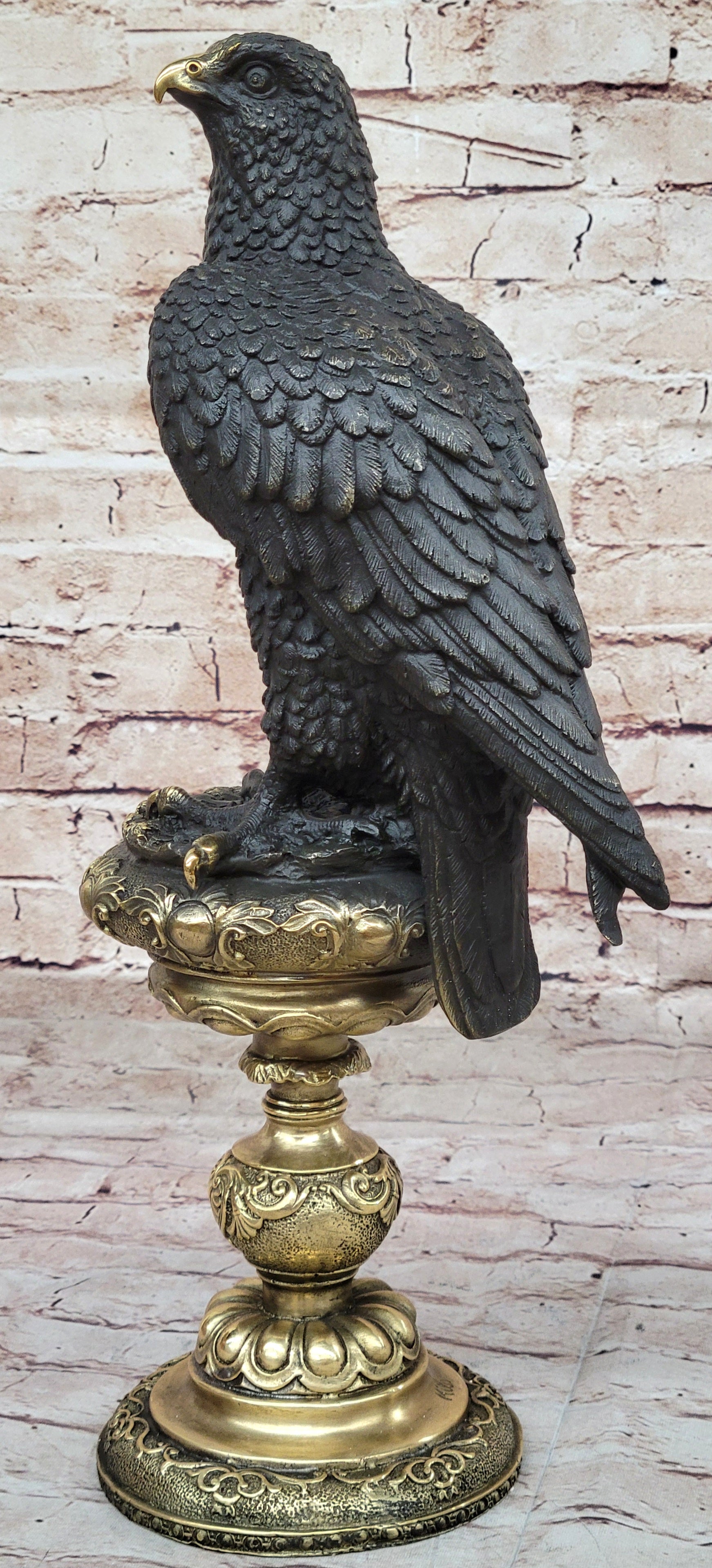 Milo`s Animal Art: Large Original Bronze Eagle Sculpture - Home Office Decor