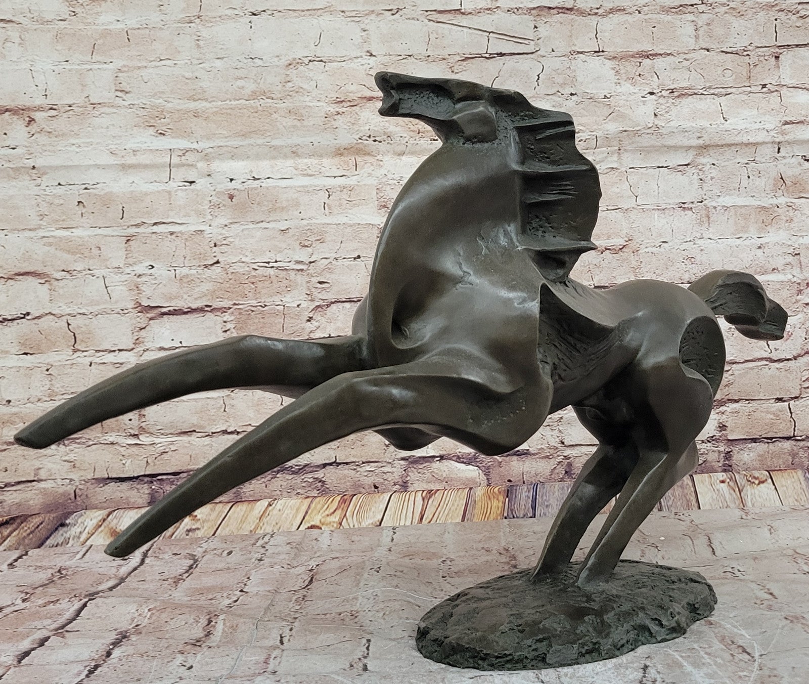XL Signed Milo Horse Stallion Bronze Statue - Modern Mid Century Home Decor