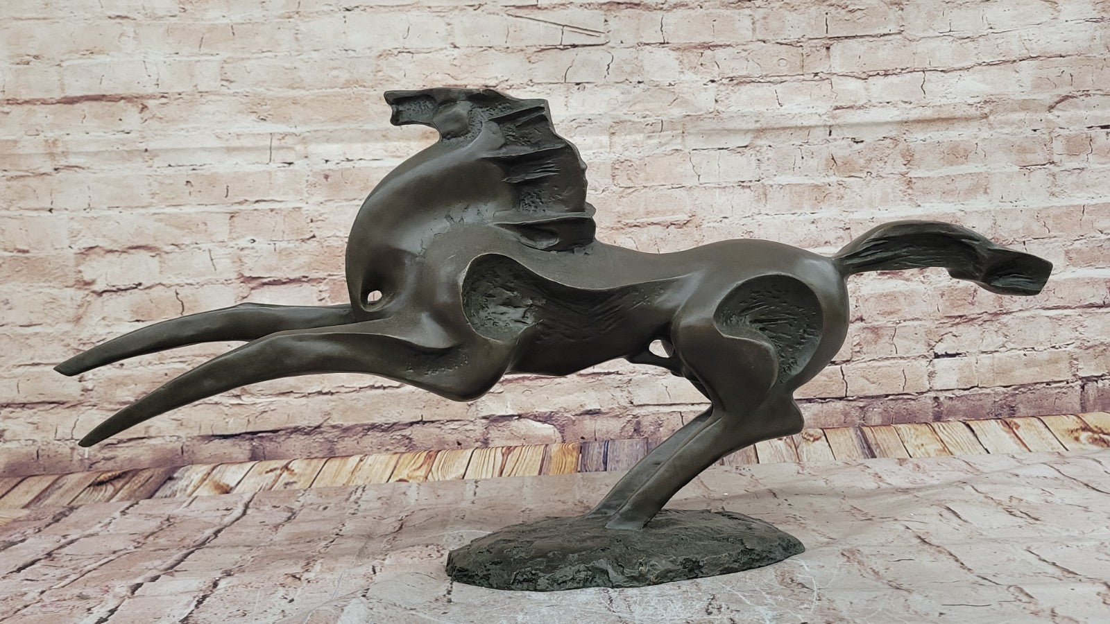 XL Signed Milo Horse Stallion Bronze Statue - Modern Mid Century Home Decor