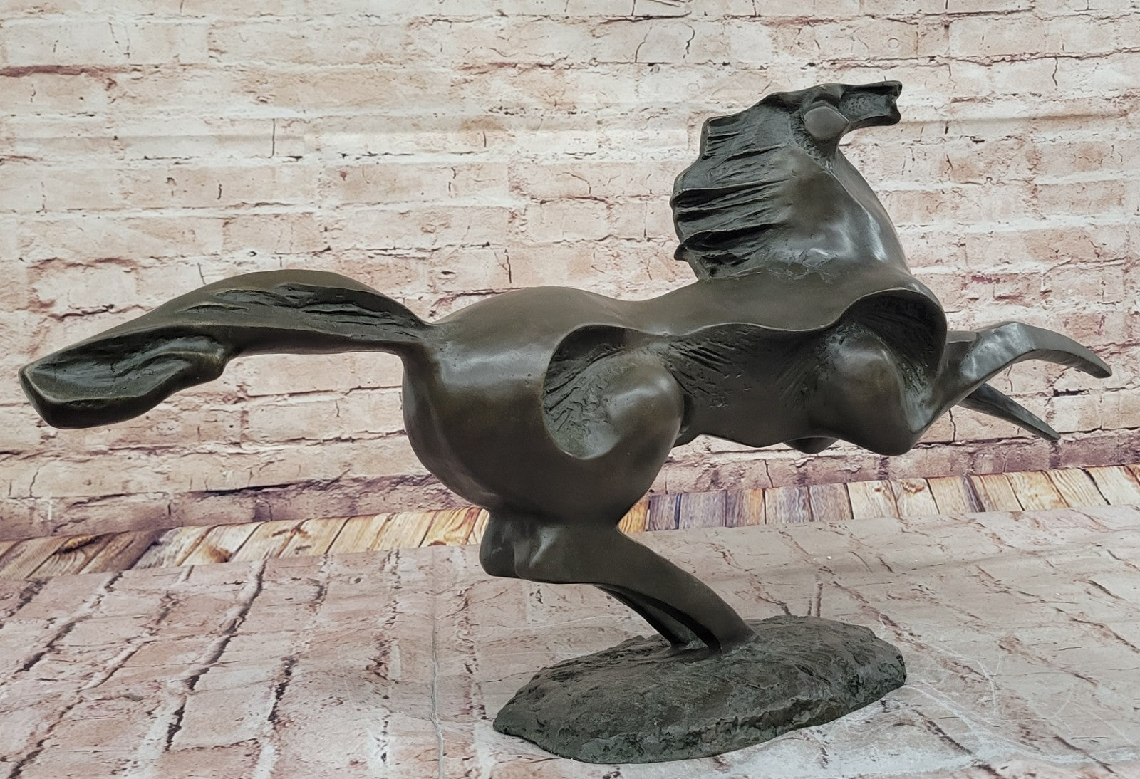XL Signed Milo Horse Stallion Bronze Statue - Modern Mid Century Home Decor