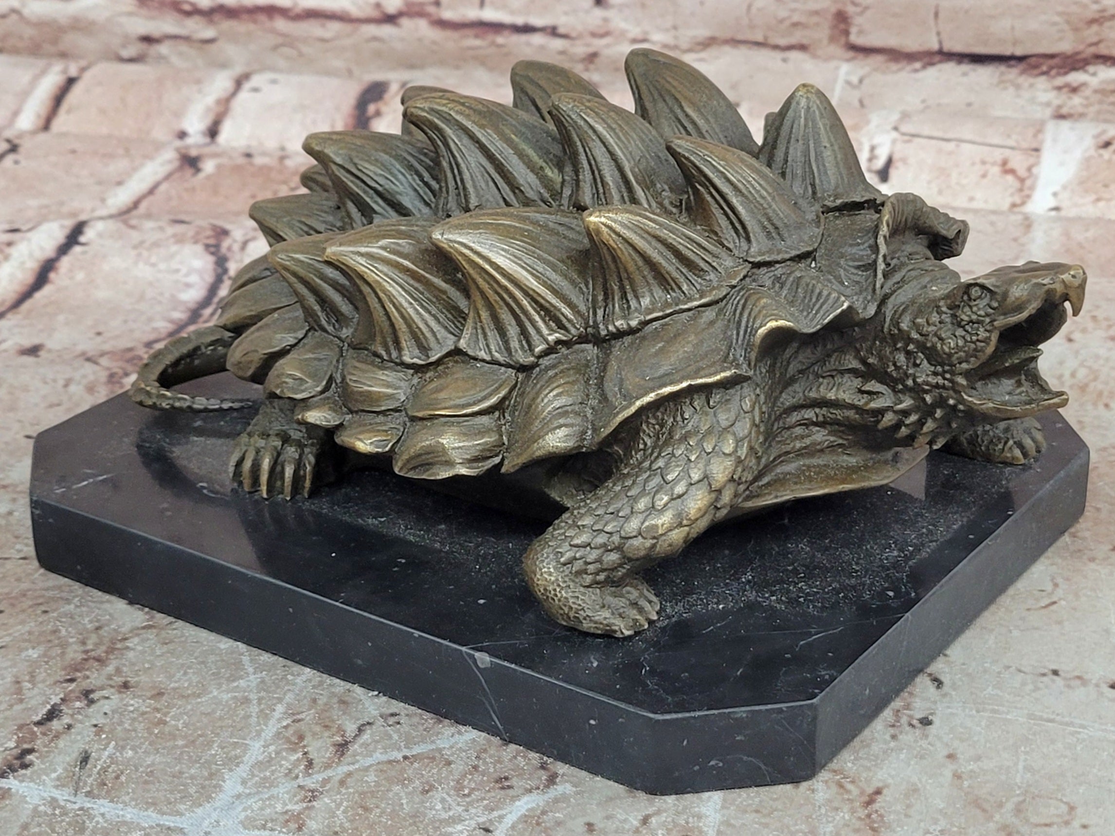 Handcrafted Milo Bronze Snapping Turtle Sculpture Detailed Hot Cast Artwork
