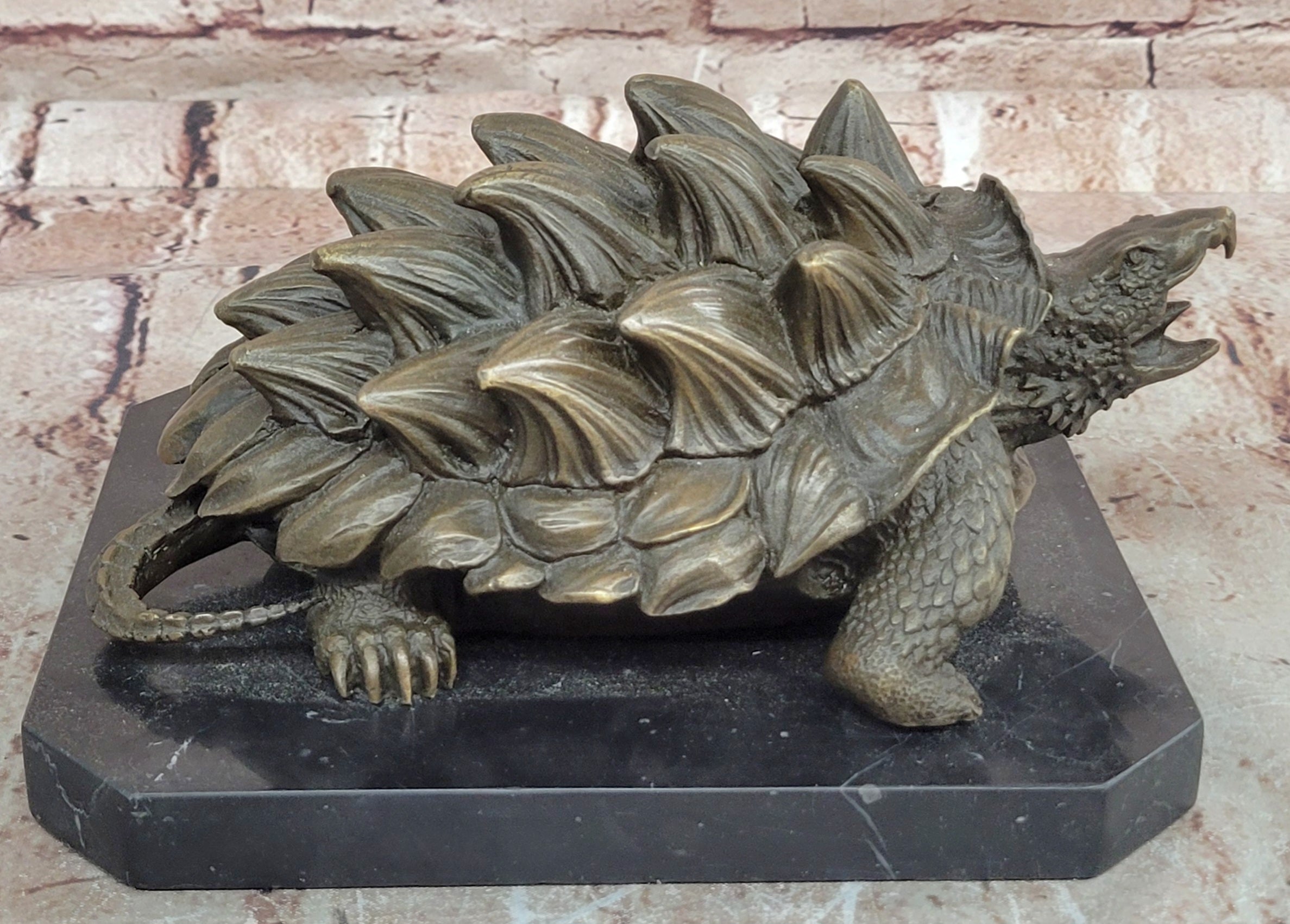Handcrafted Milo Bronze Snapping Turtle Sculpture Detailed Hot Cast Artwork