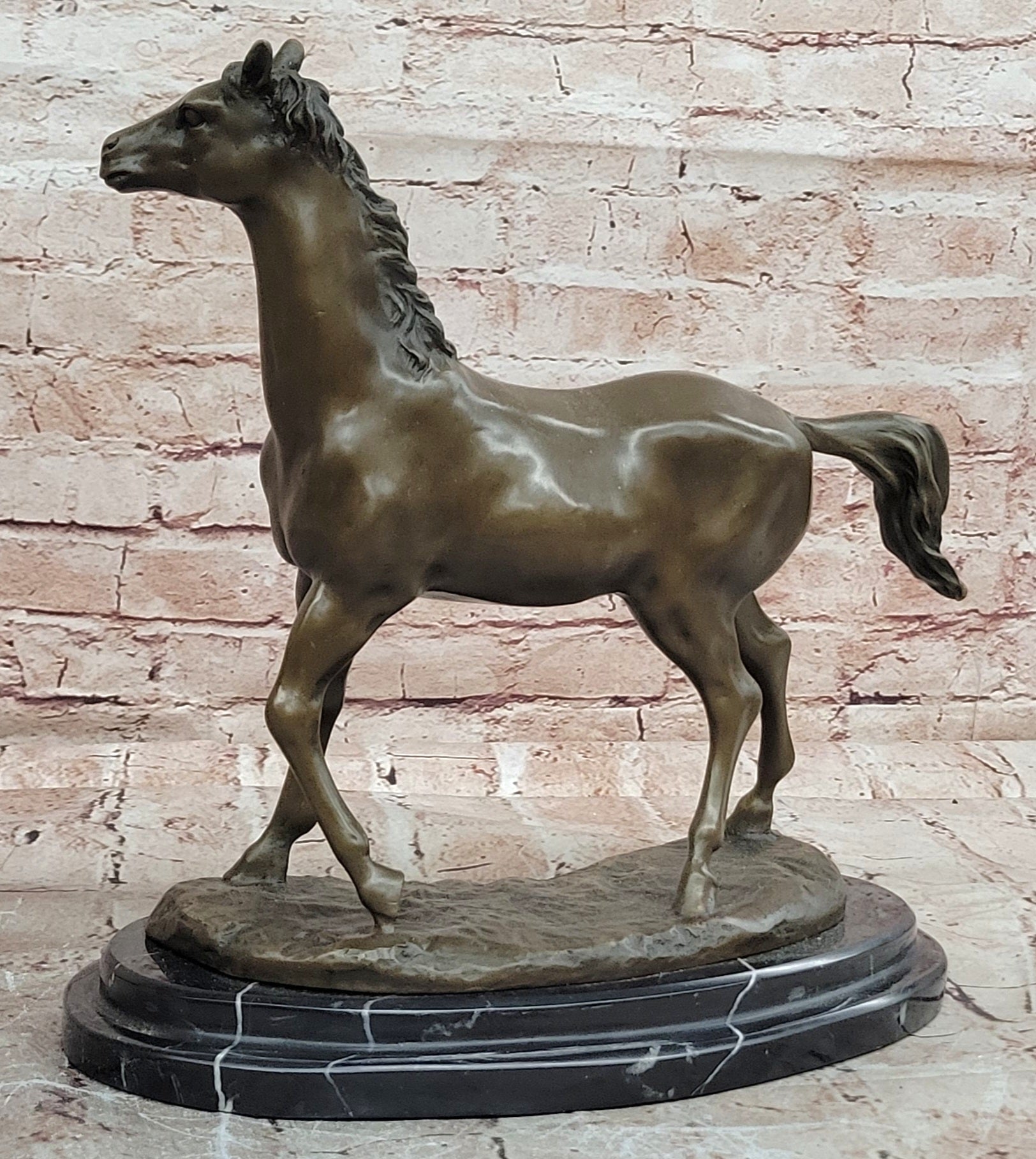 P.J. Mene Bronze Arabian Stallion Sculpture Elegant Equestrian Artwork