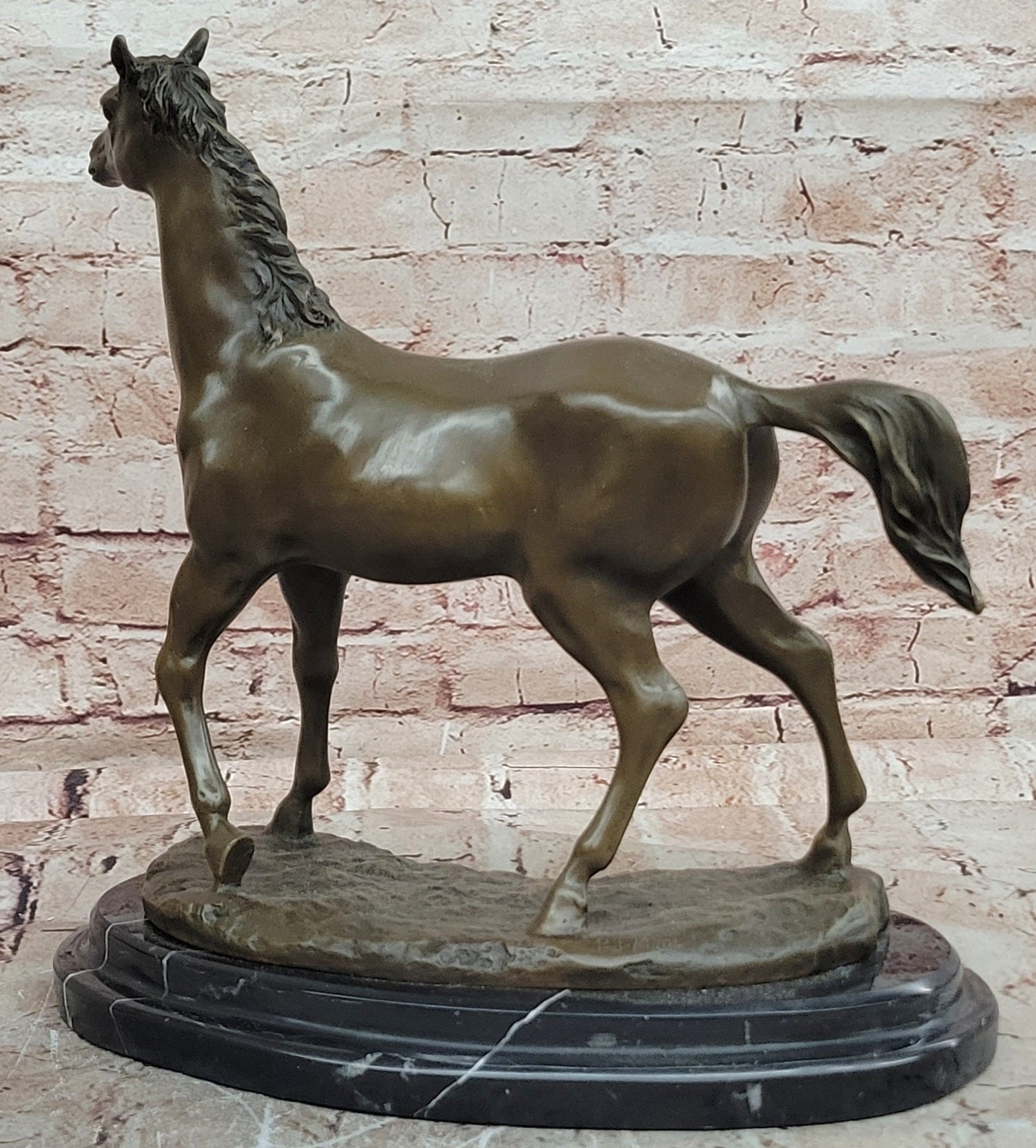P.J. Mene Bronze Arabian Stallion Sculpture Elegant Equestrian Artwork