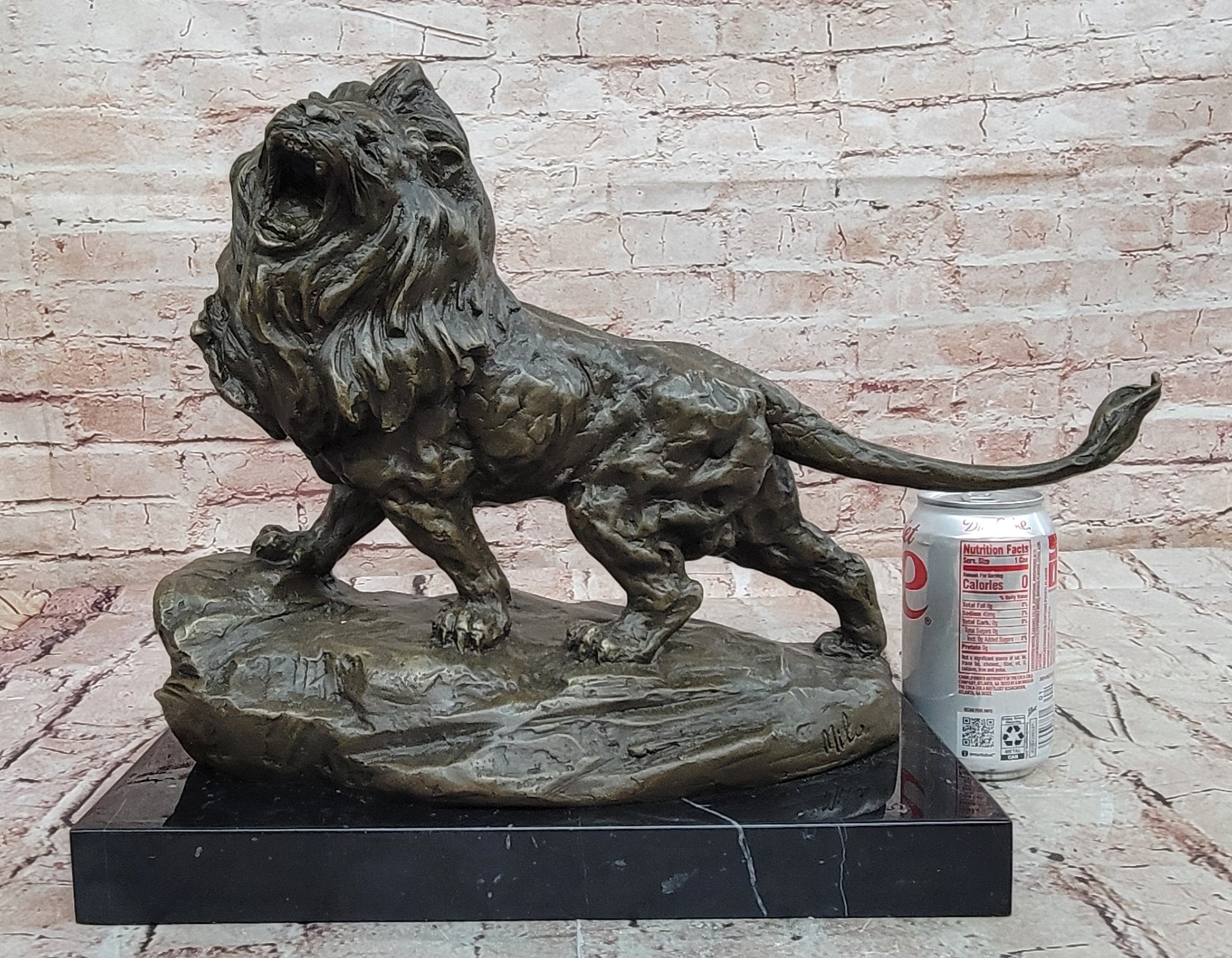 Roaring Lion Bronze Sculpture Signed Milo Modern Abstract Museum Quality Art