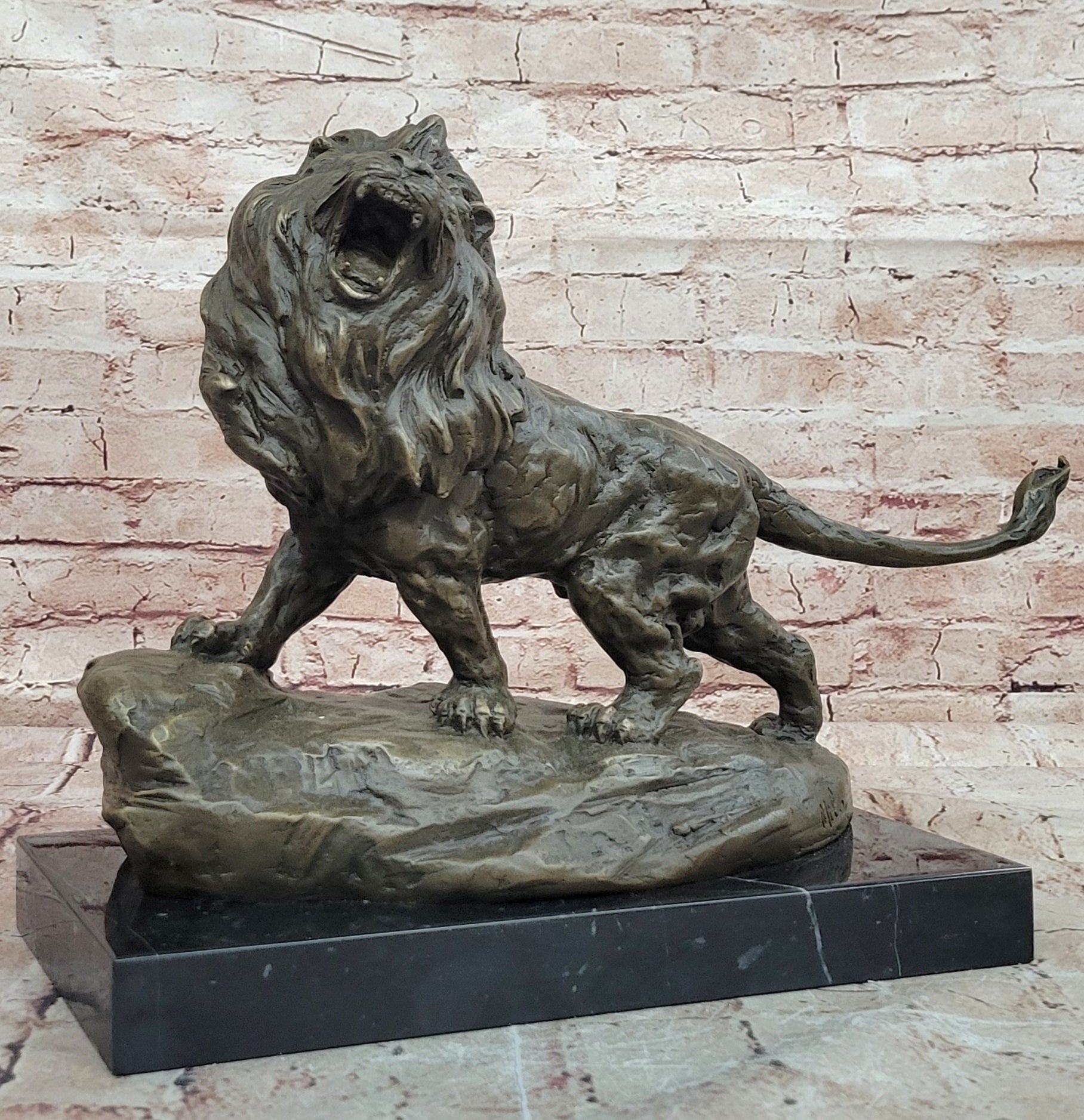 Roaring Lion Bronze Sculpture Signed Milo Modern Abstract Museum Quality Art