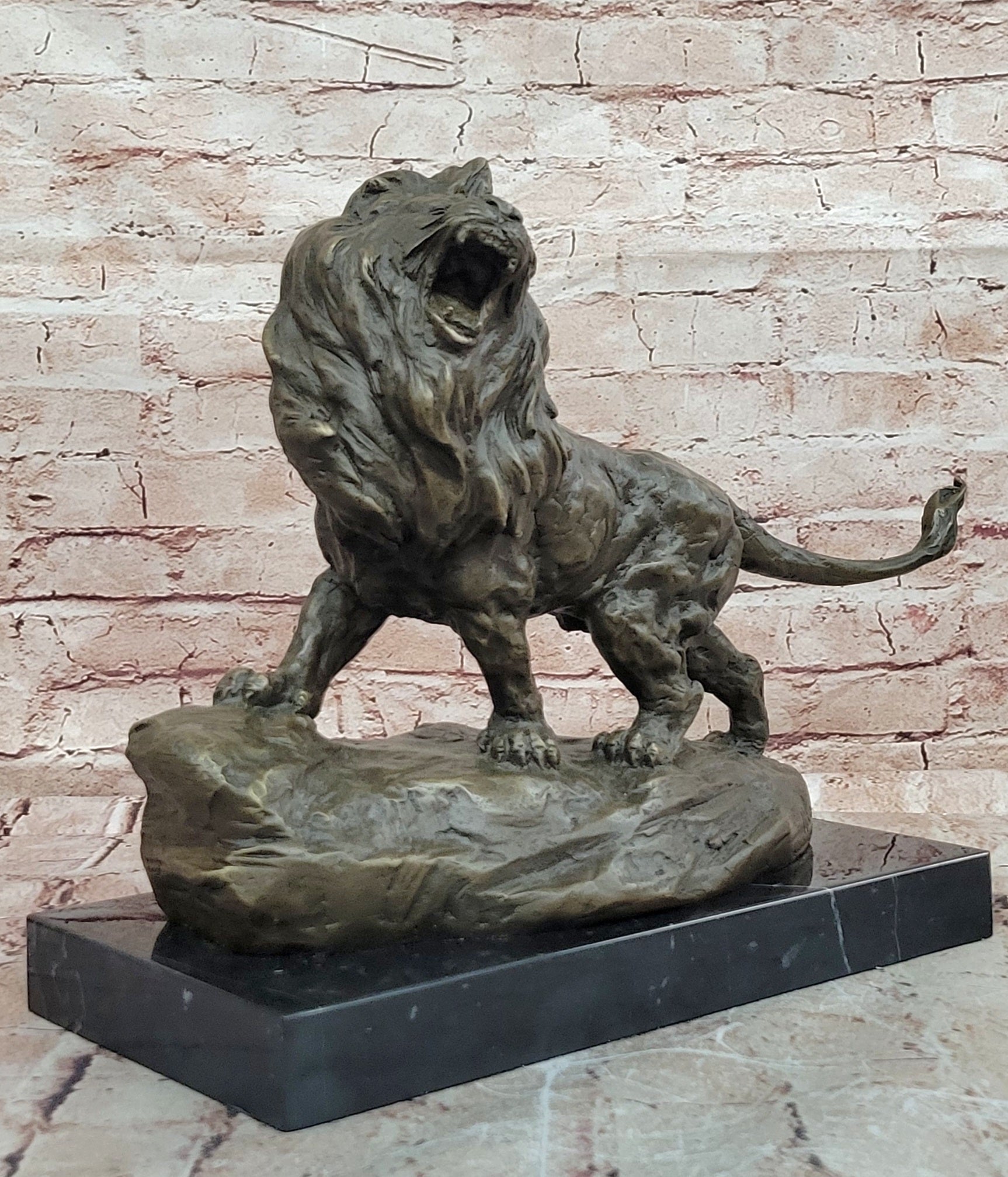 Roaring Lion Bronze Sculpture Signed Milo Modern Abstract Museum Quality Art