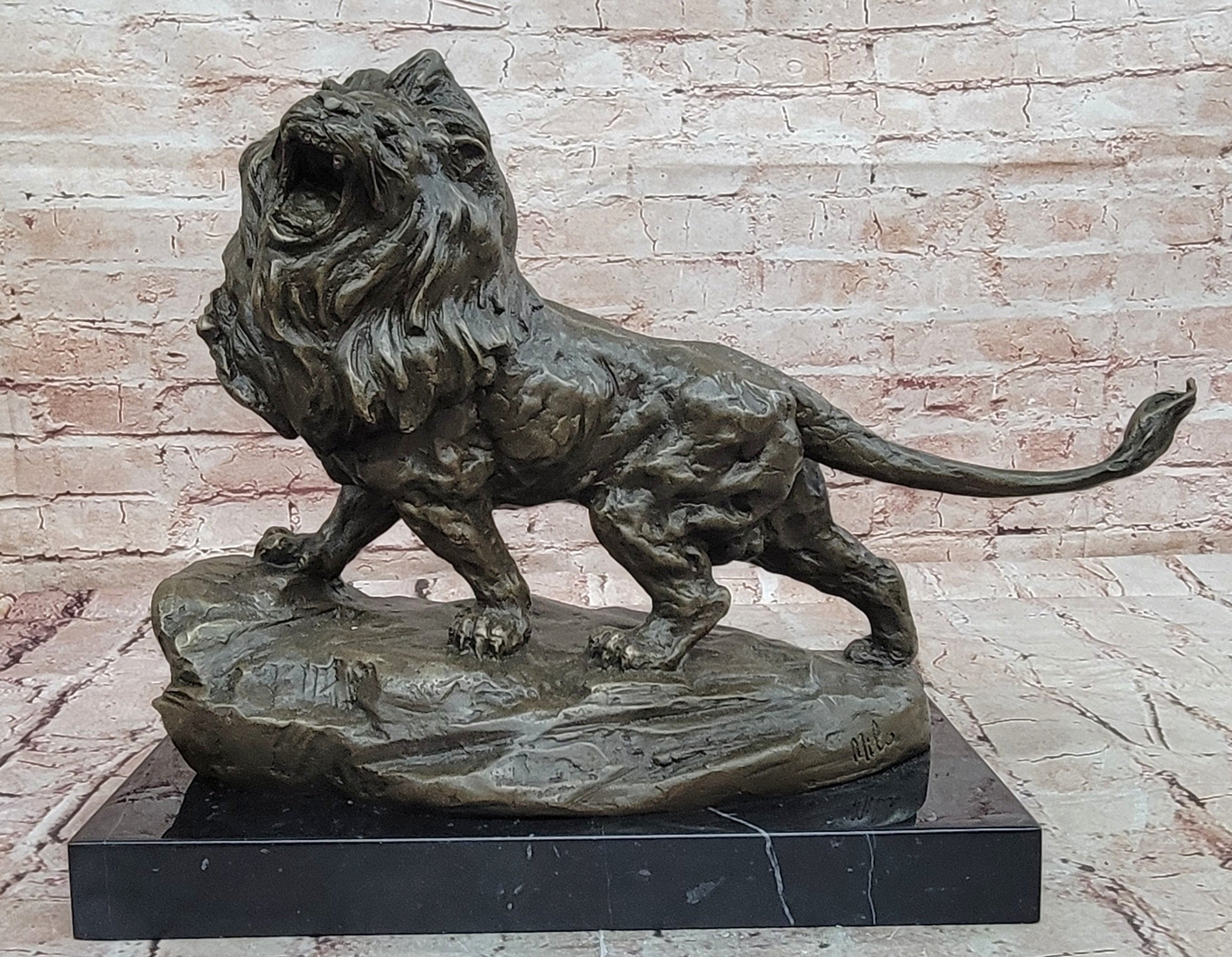 Roaring Lion Bronze Sculpture Signed Milo Modern Abstract Museum Quality Art