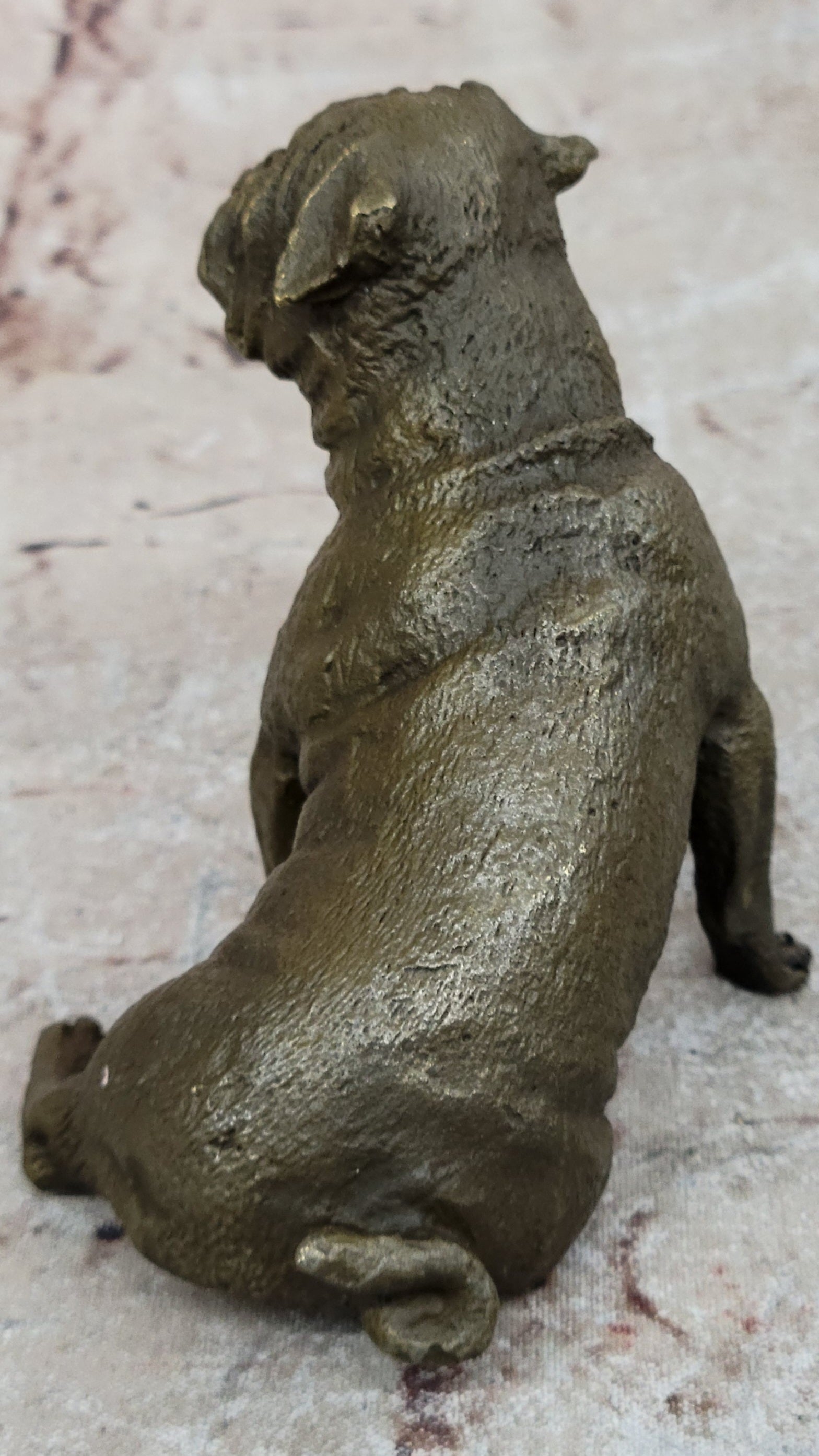 Bronze Sculpture Miniature Paper Holder Pug Dog Hot Cast Figurine Decor Sale