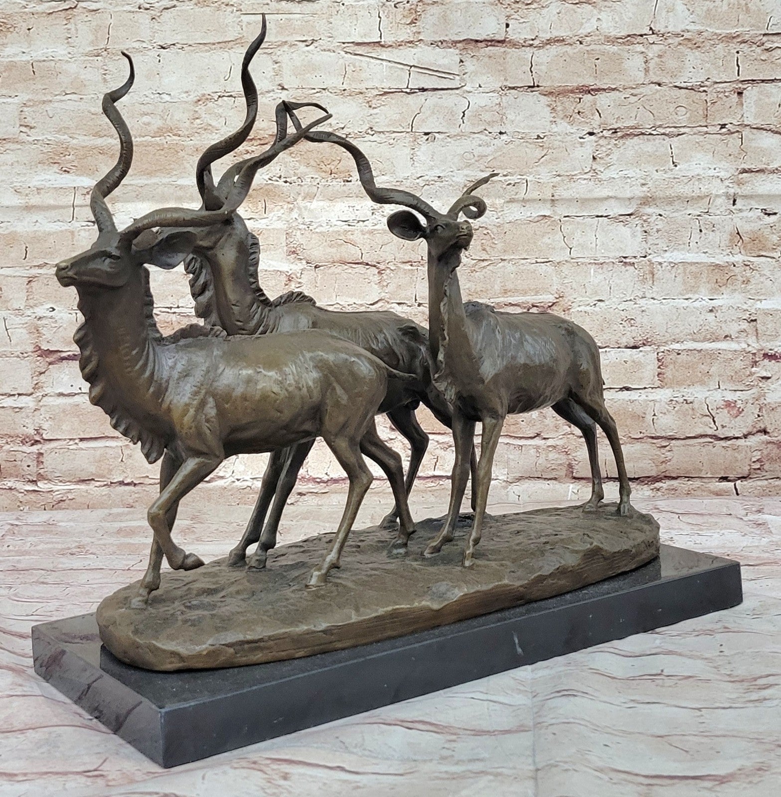 Miguel Lopez`s Hot Cast Bronze Gazelle Statue - Fine Art Collectible Sculpture