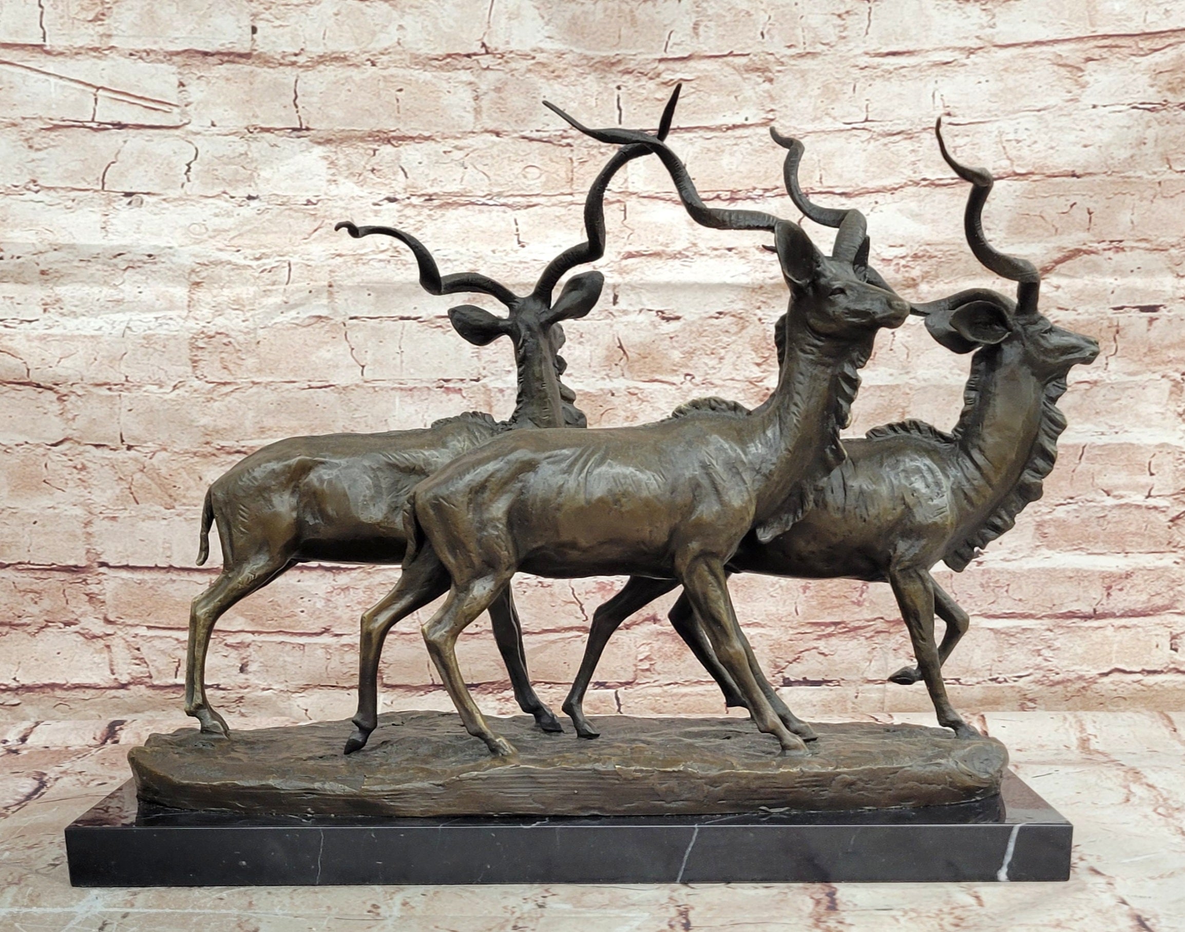 Miguel Lopez`s Hot Cast Bronze Gazelle Statue - Fine Art Collectible Sculpture