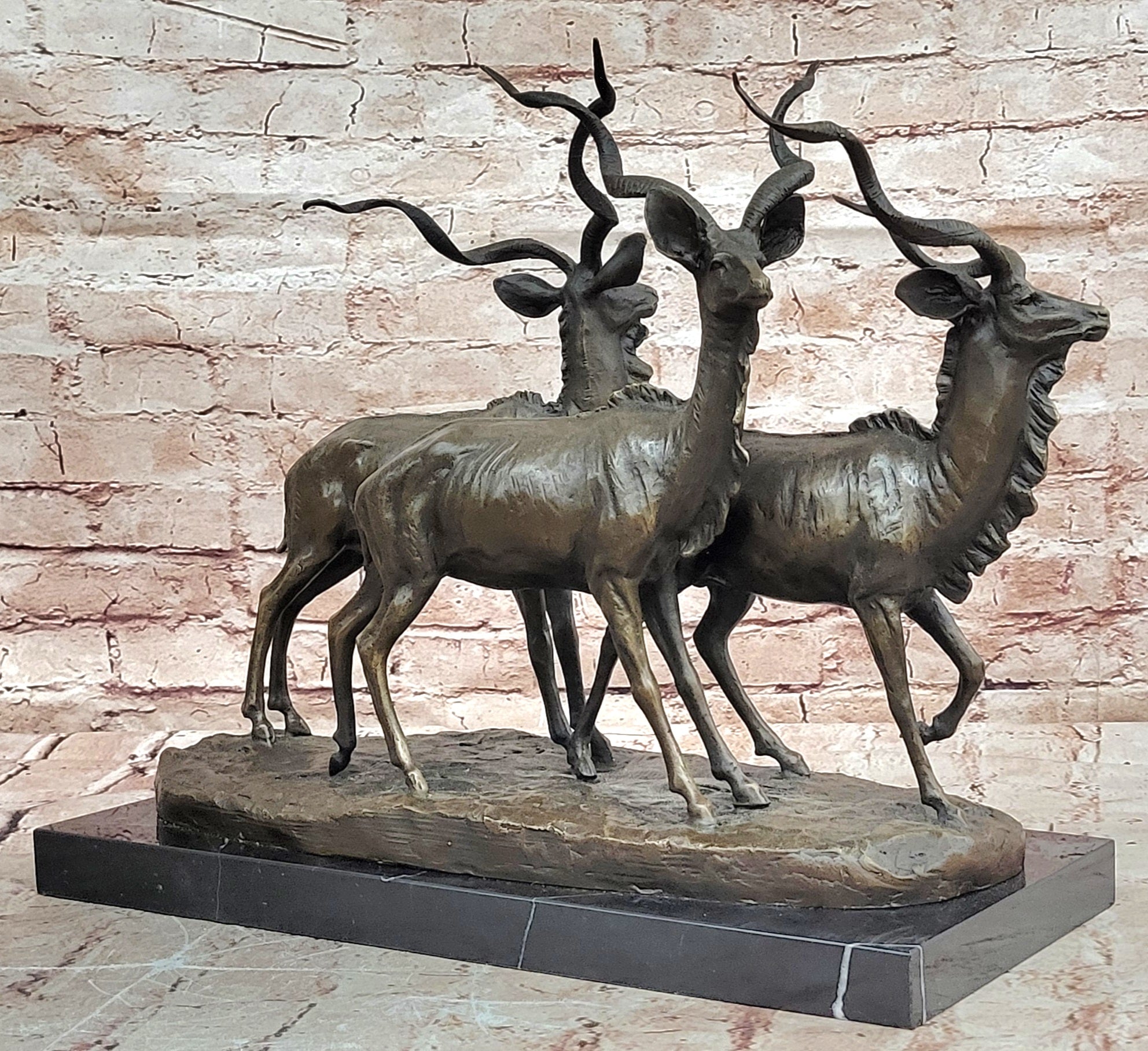 Miguel Lopez`s Hot Cast Bronze Gazelle Statue - Fine Art Collectible Sculpture