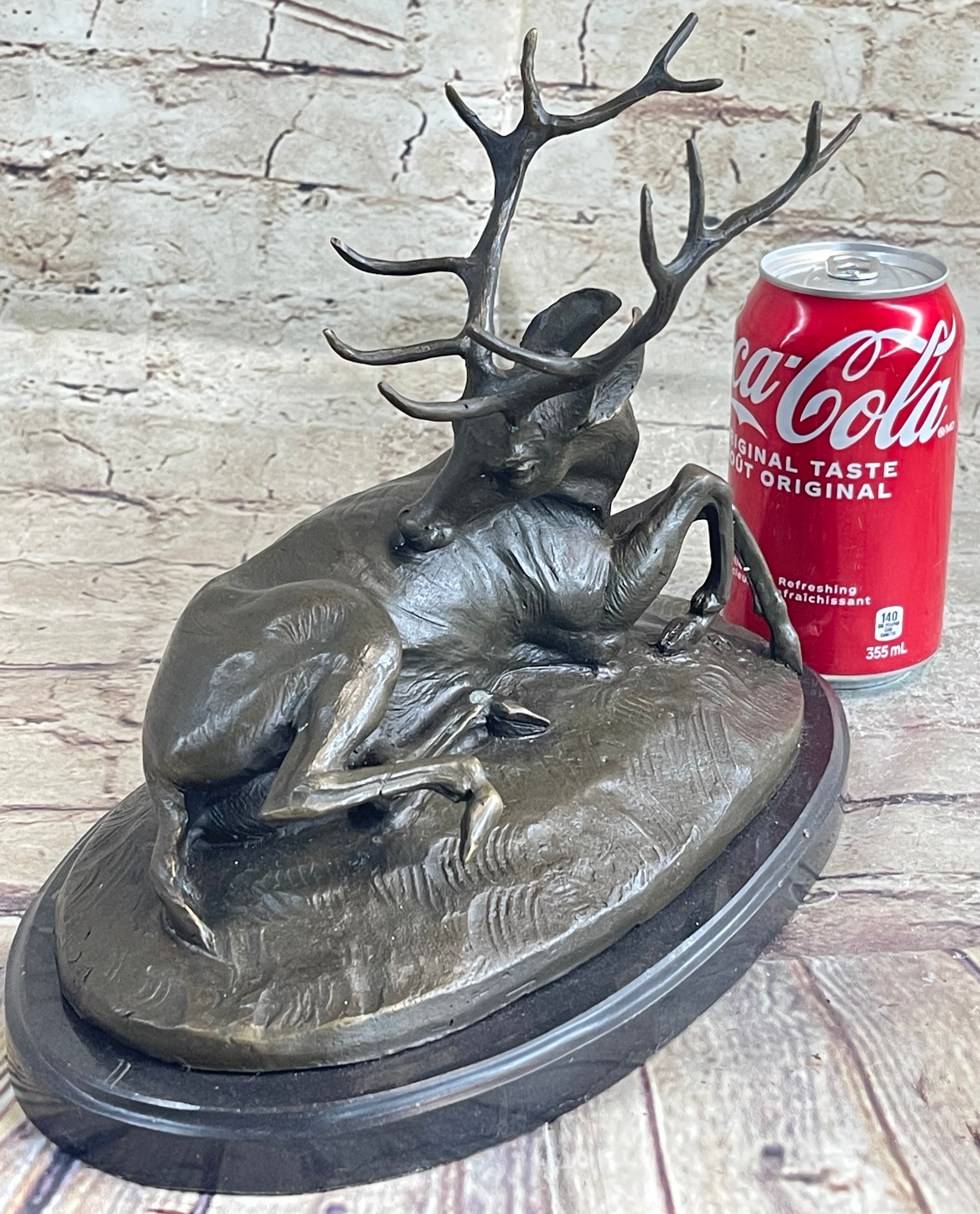BUCK ANTELOPE TROPHY Handcrafted Original Art Bronze Sculpture Statue Figurine