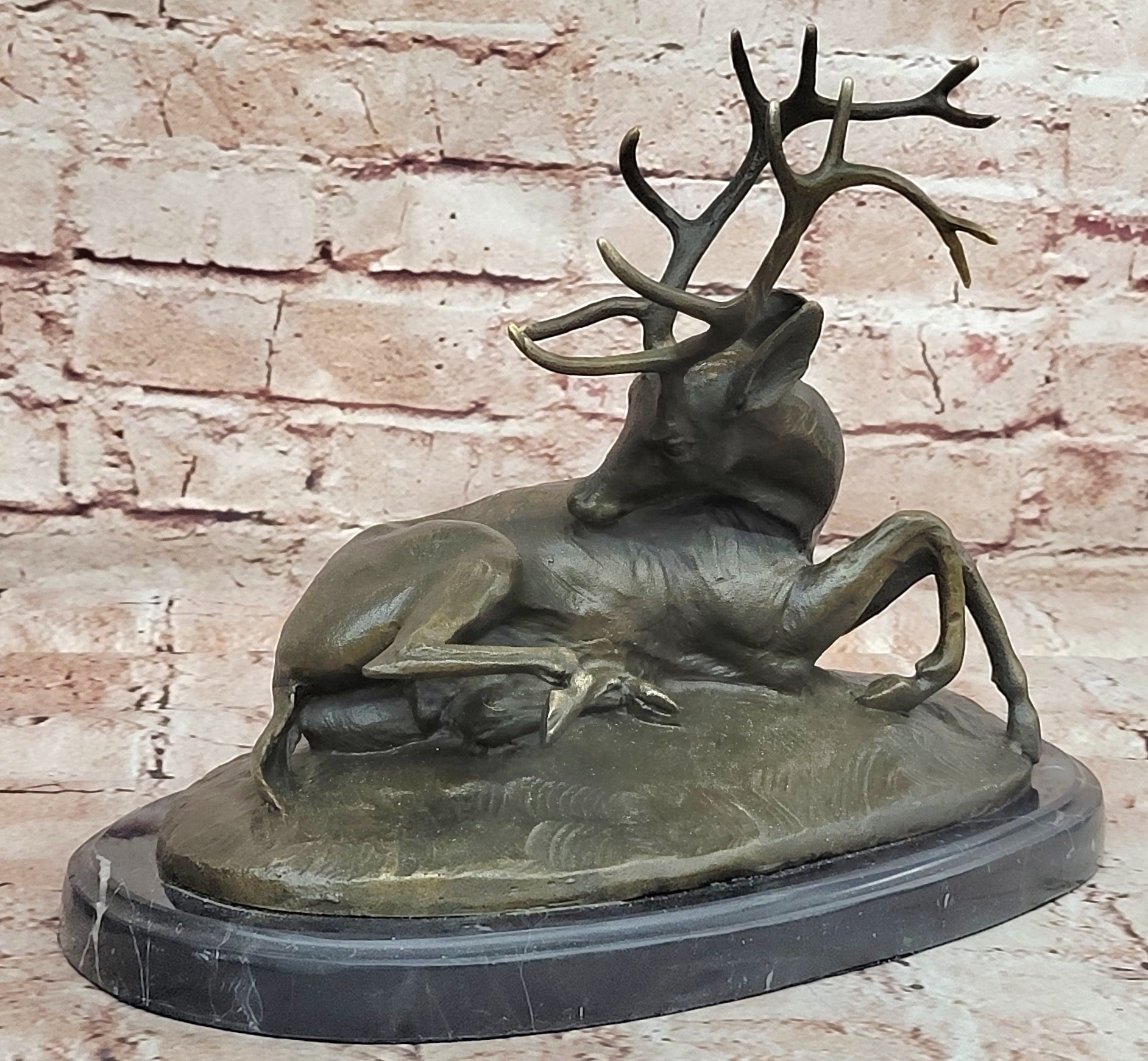 BUCK ANTELOPE TROPHY Handcrafted Original Art Bronze Sculpture Statue Figurine