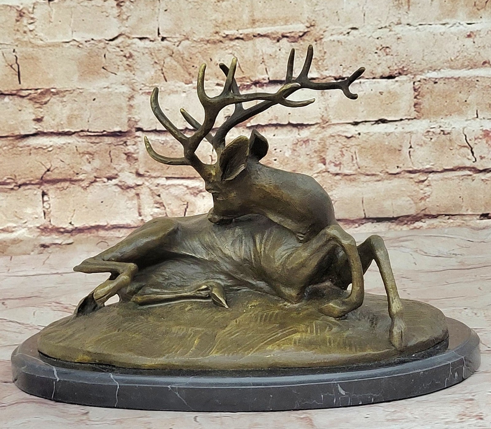 BUCK ANTELOPE TROPHY Handcrafted Original Art Bronze Sculpture Statue Figurine