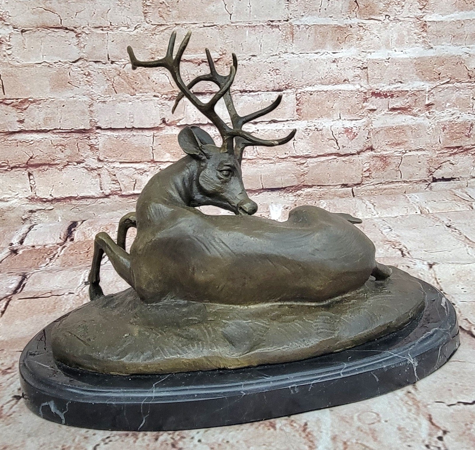 BUCK ANTELOPE TROPHY Handcrafted Original Art Bronze Sculpture Statue Figurine