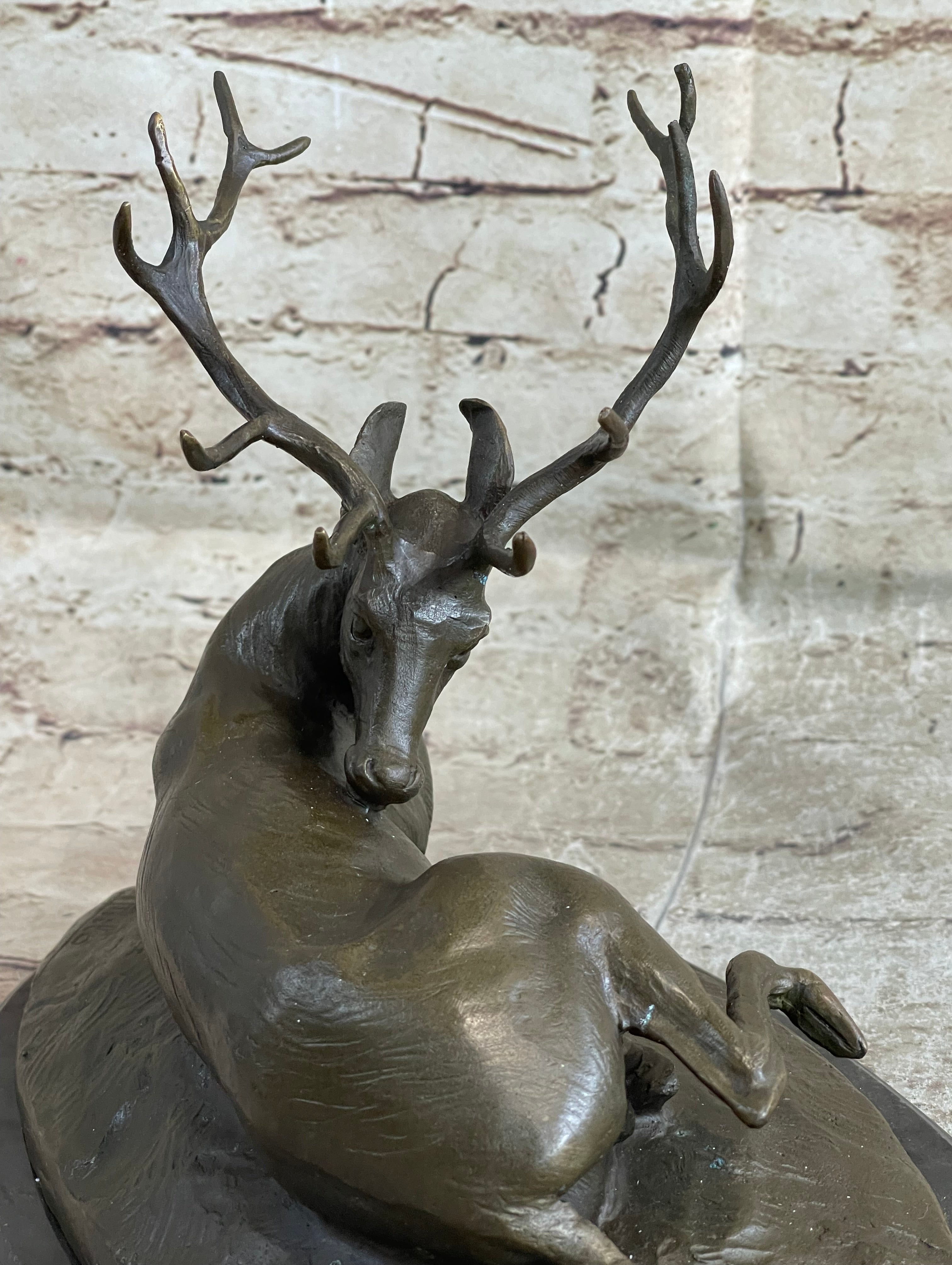 BUCK ANTELOPE TROPHY Handcrafted Original Art Bronze Sculpture Statue Figurine