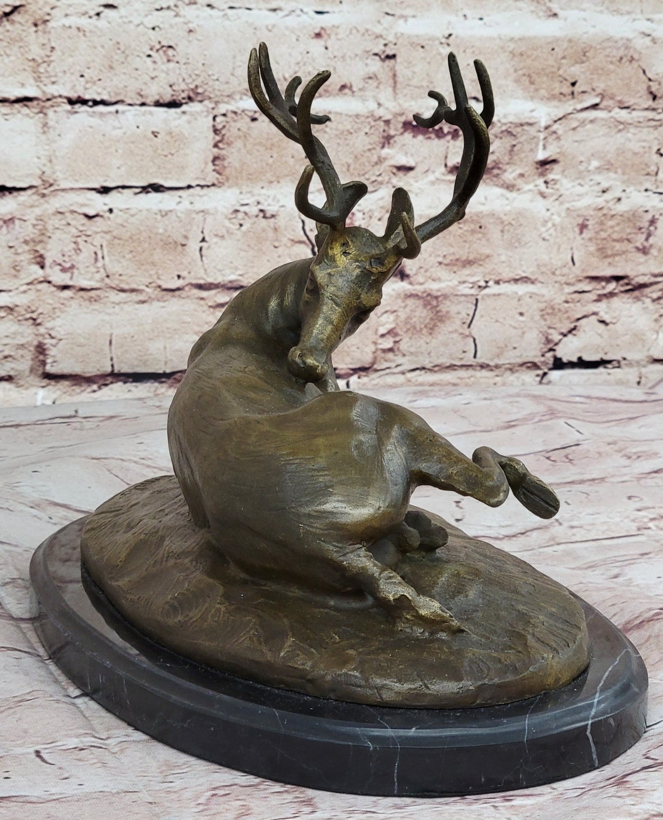 BUCK ANTELOPE TROPHY Handcrafted Original Art Bronze Sculpture Statue Figurine