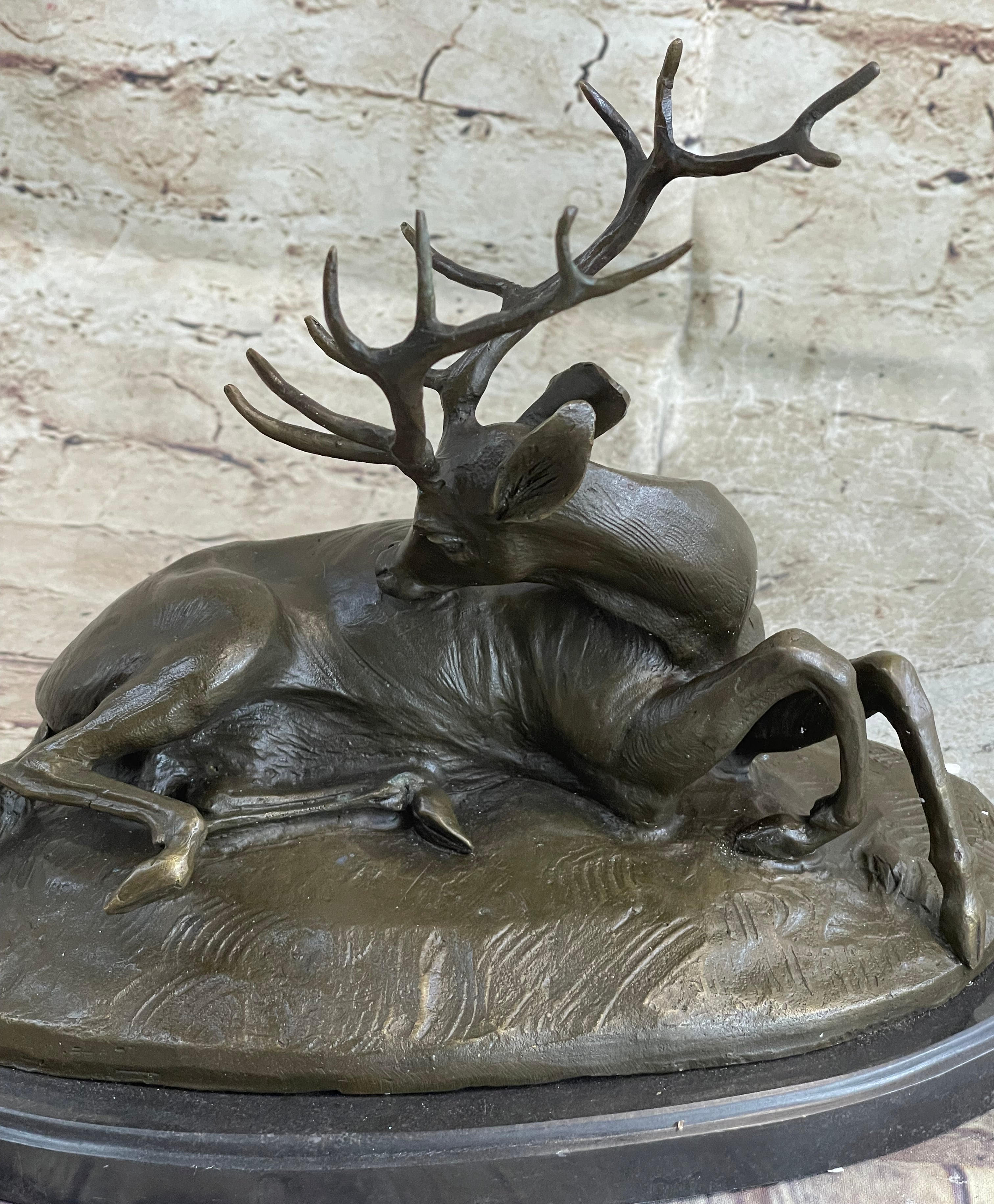 BUCK ANTELOPE TROPHY Handcrafted Original Art Bronze Sculpture Statue Figurine