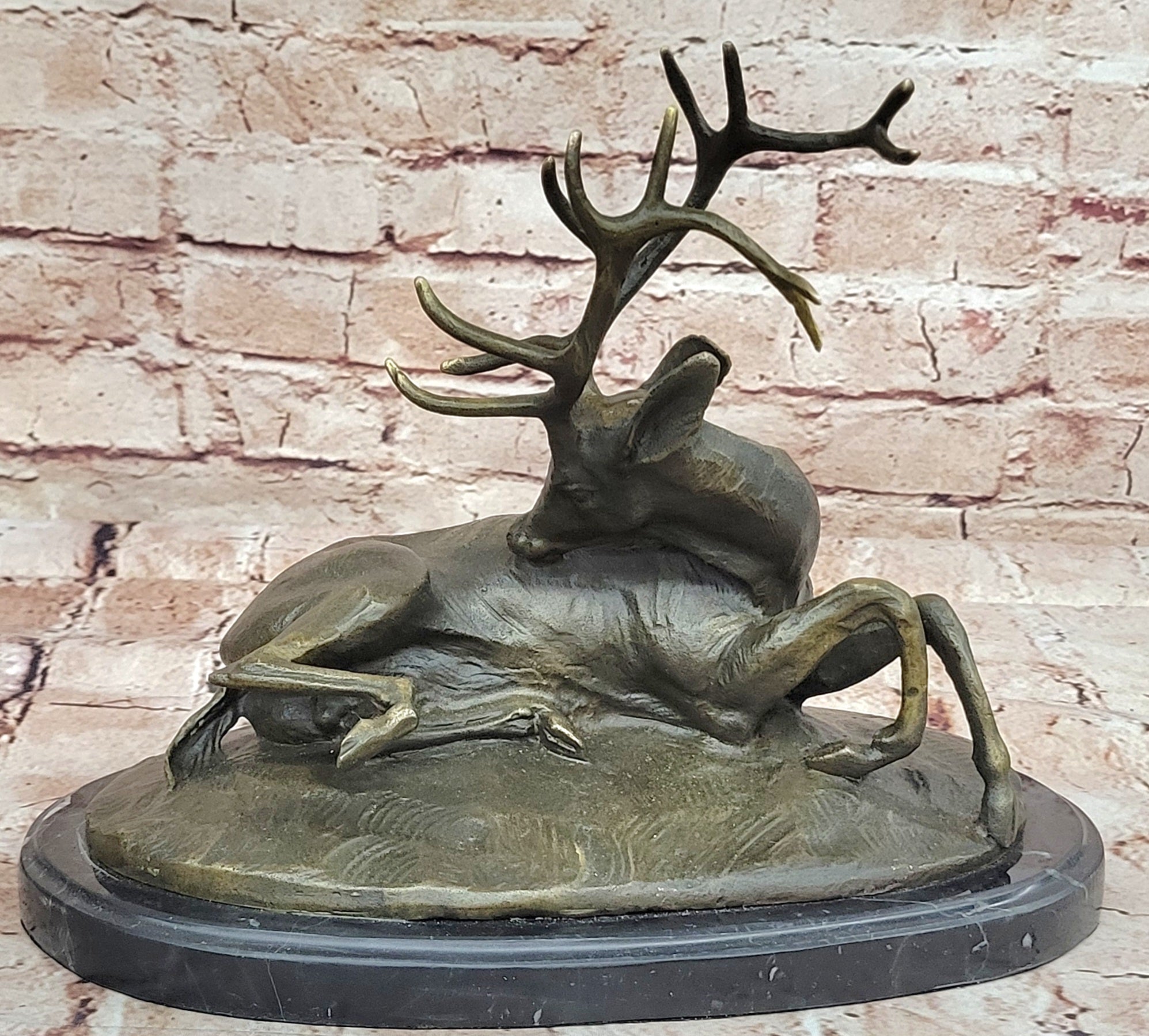 BUCK ANTELOPE TROPHY Handcrafted Original Art Bronze Sculpture Statue Figurine