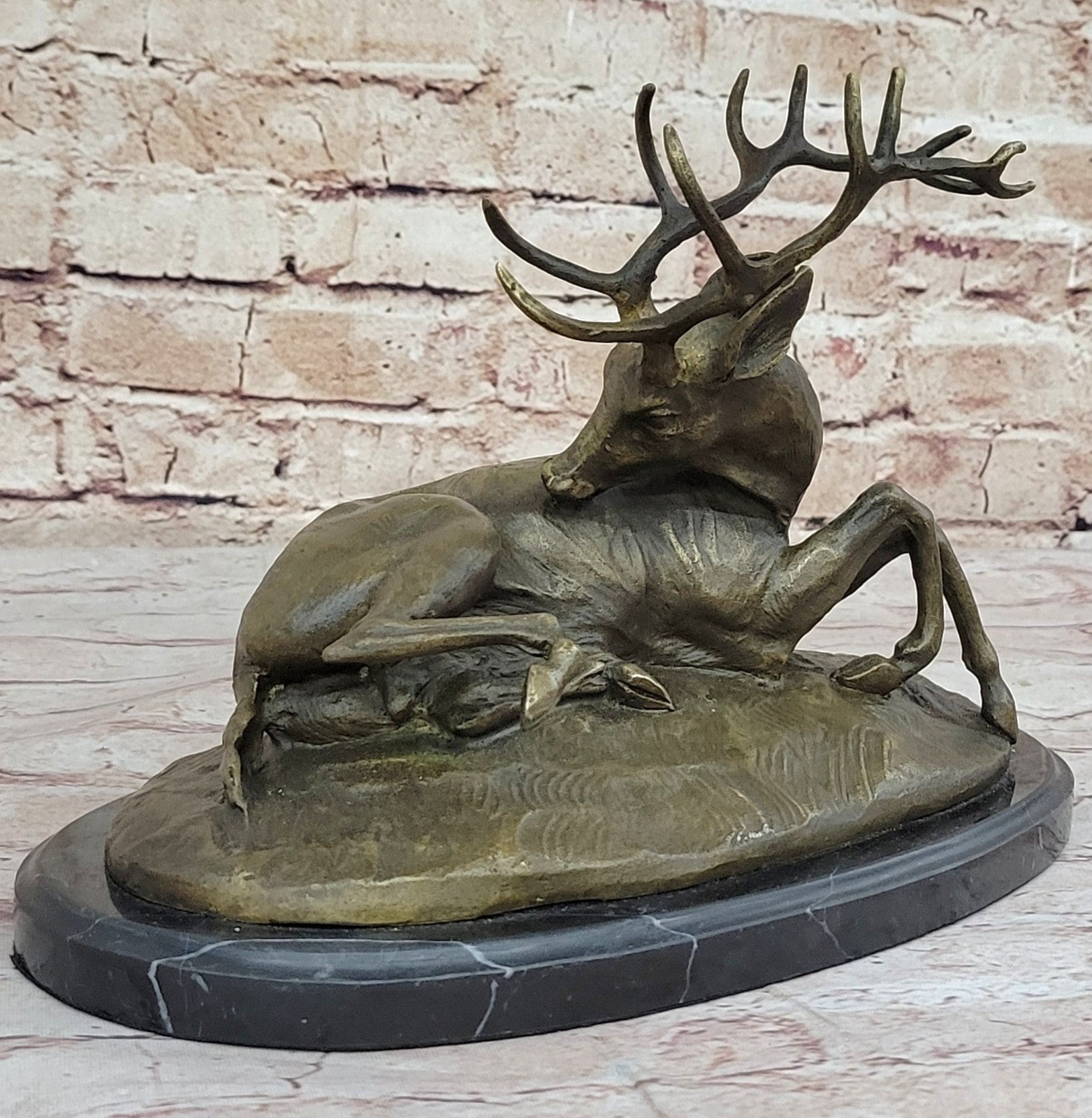 BUCK ANTELOPE TROPHY Handcrafted Original Art Bronze Sculpture Statue Figurine