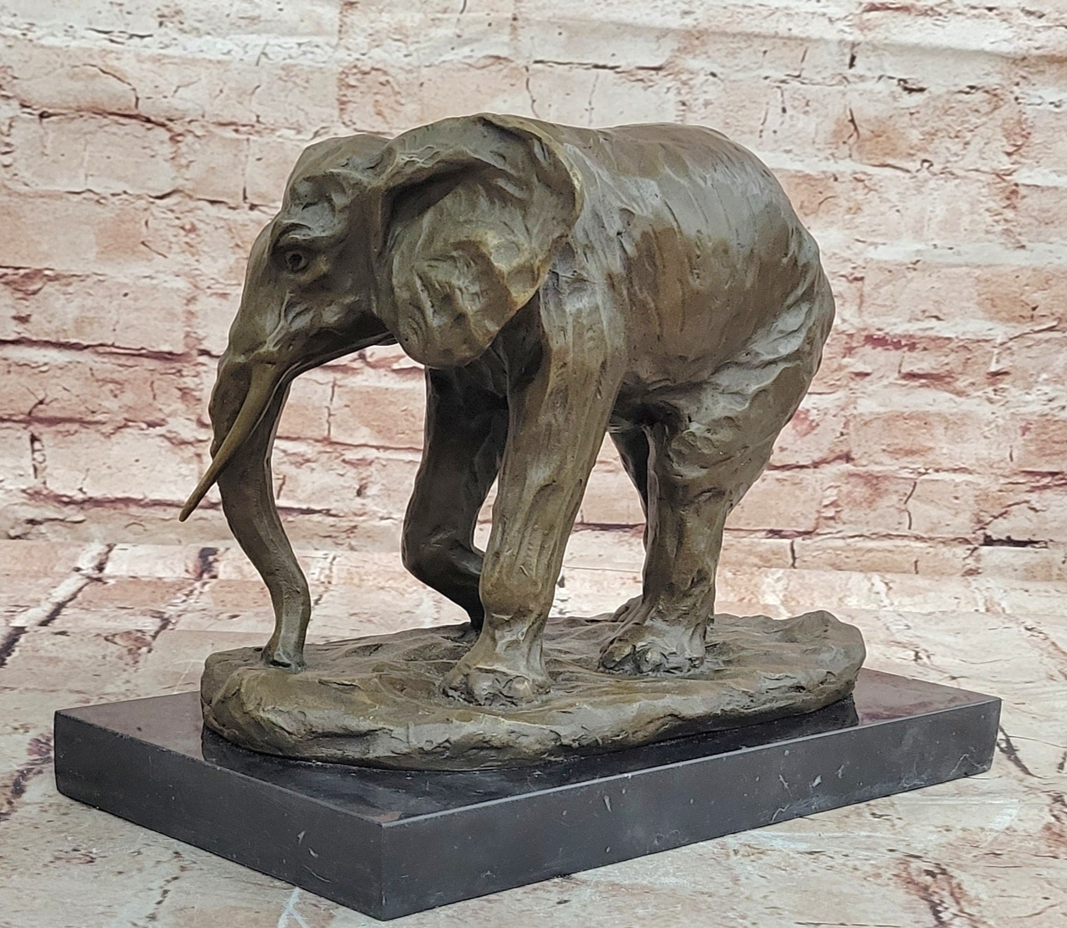 Milo Elephant Bronze Figurine Hot Cast Museum Quality Handcrafted Artwork