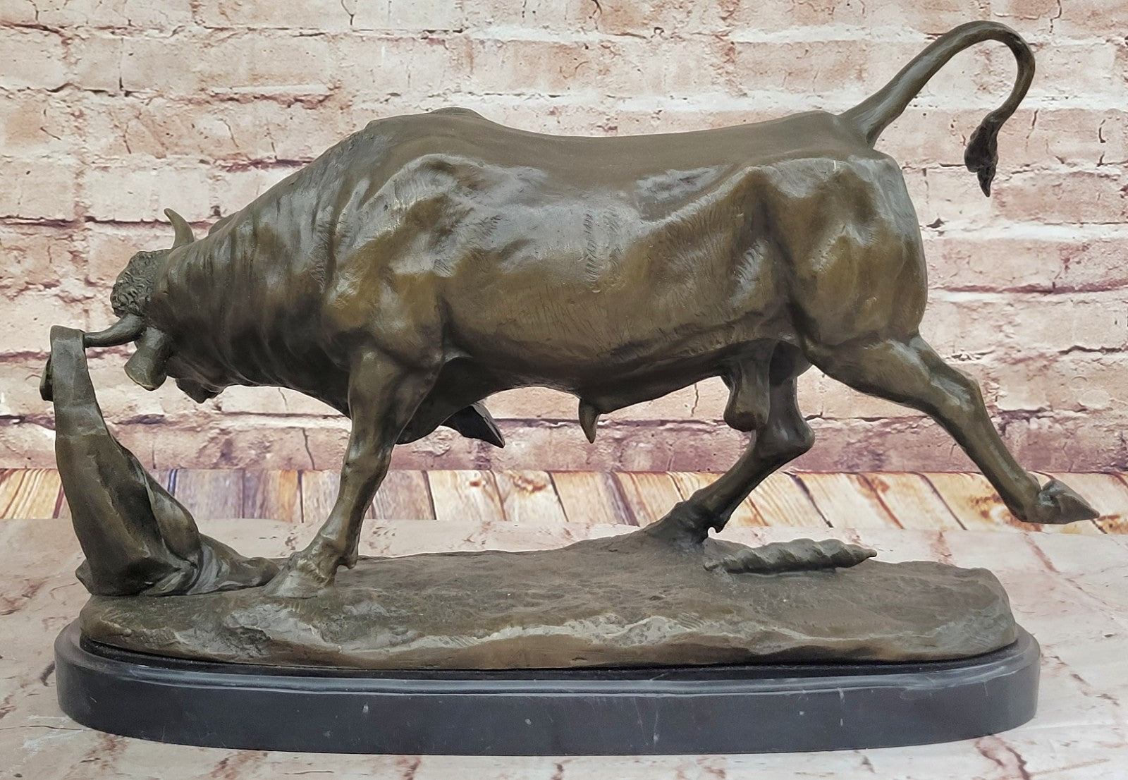 Bronze Sculpture Huge Stock Market Bull Fighting Home Office Decoration Sale