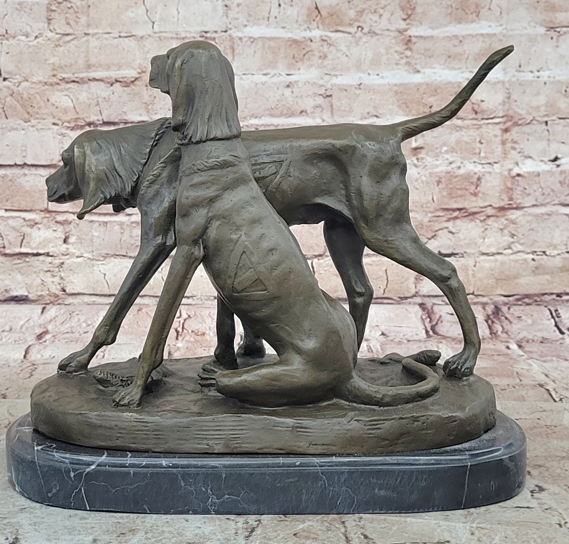 Handcrafted bronze sculpture SALE Dogs Hunting Signed Hot Cast Figurine Figure