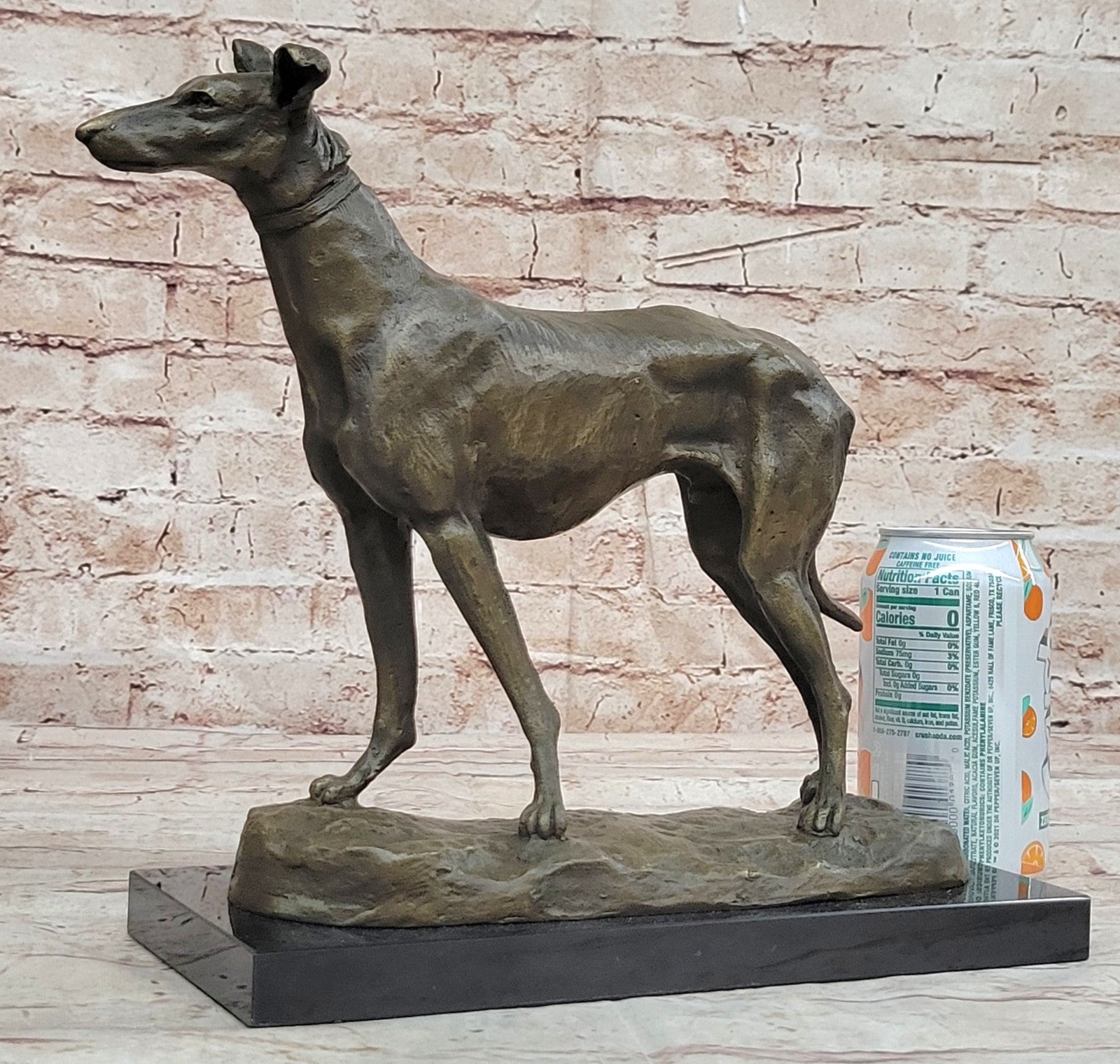 Handcrafted Detailed Greyhound Dog Bronze Sculpture Figurine Figure Decor Gift