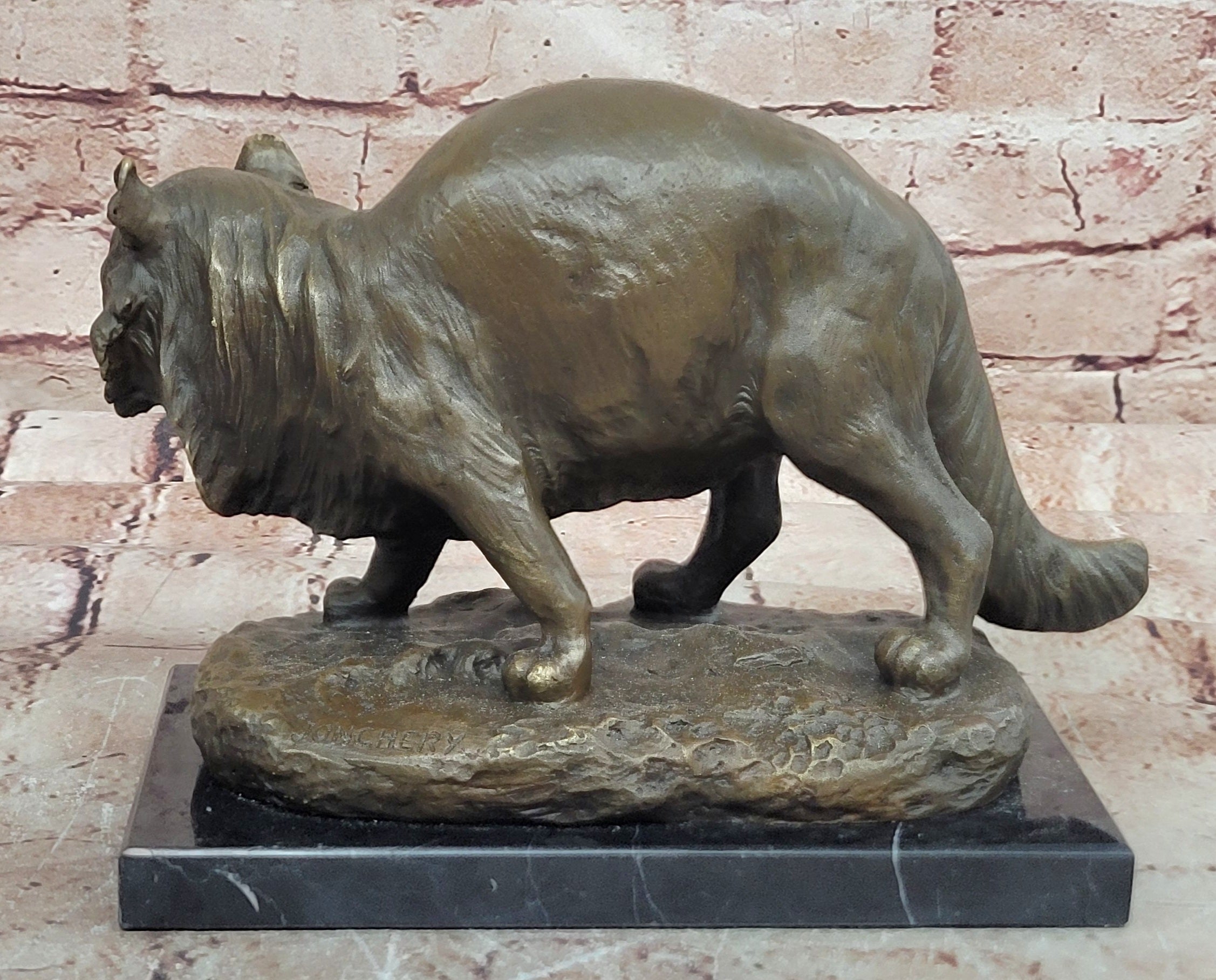 Rare Bronze Sculpture of Cat by Charles jonchery Home Office Deco Figurine5