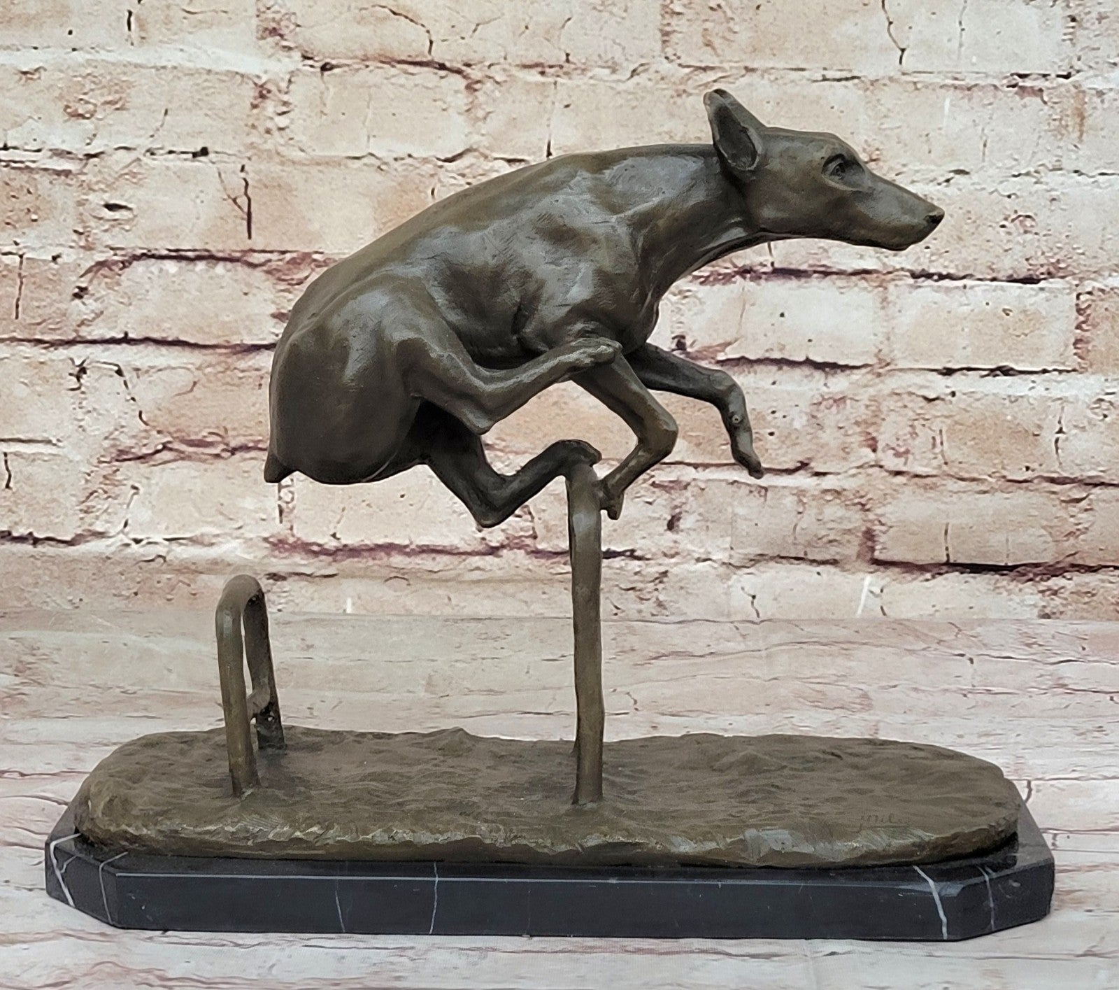 Doberman Genuine Bronze figurine dog art bronze from Spain Lost Wax Method Figurine