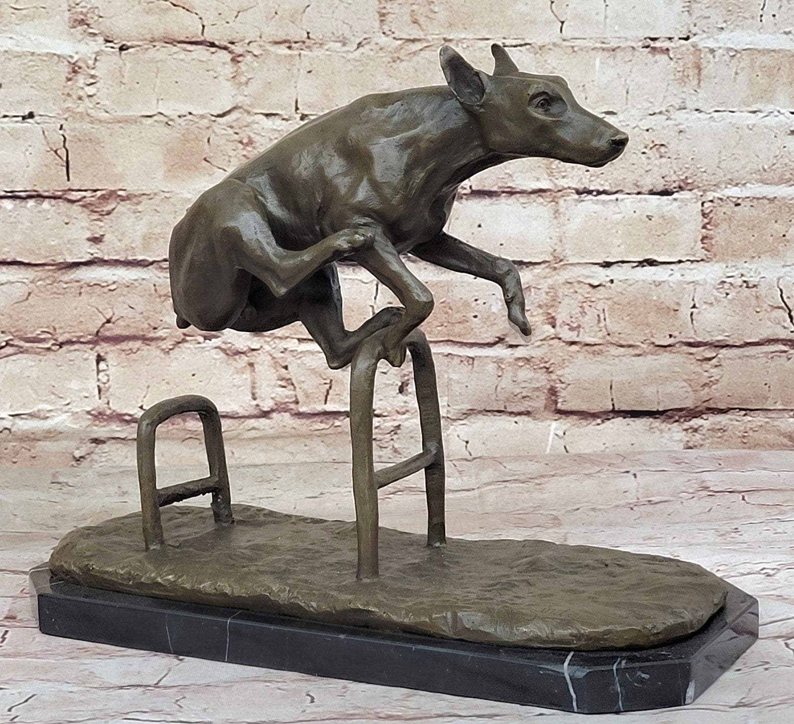 Doberman Genuine Bronze figurine dog art bronze from Spain Lost Wax Method Figurine