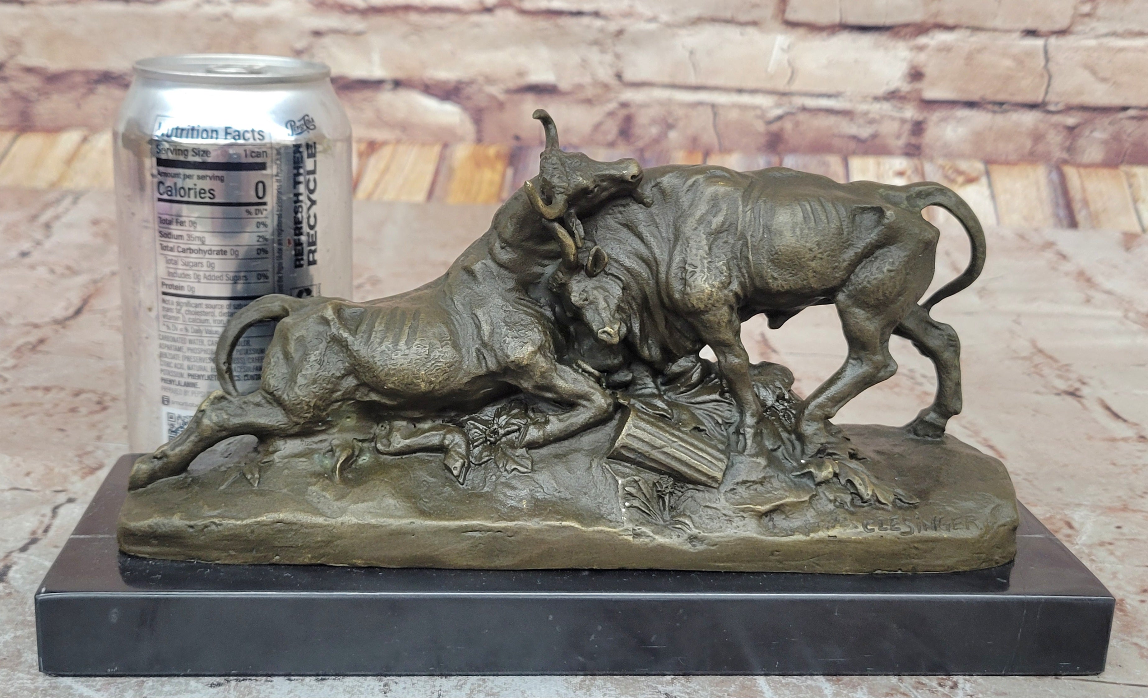 Hot Cast Bull Bulls Fighthing 100% Solid Bronze Sculpture Figurine Figure Home Decor