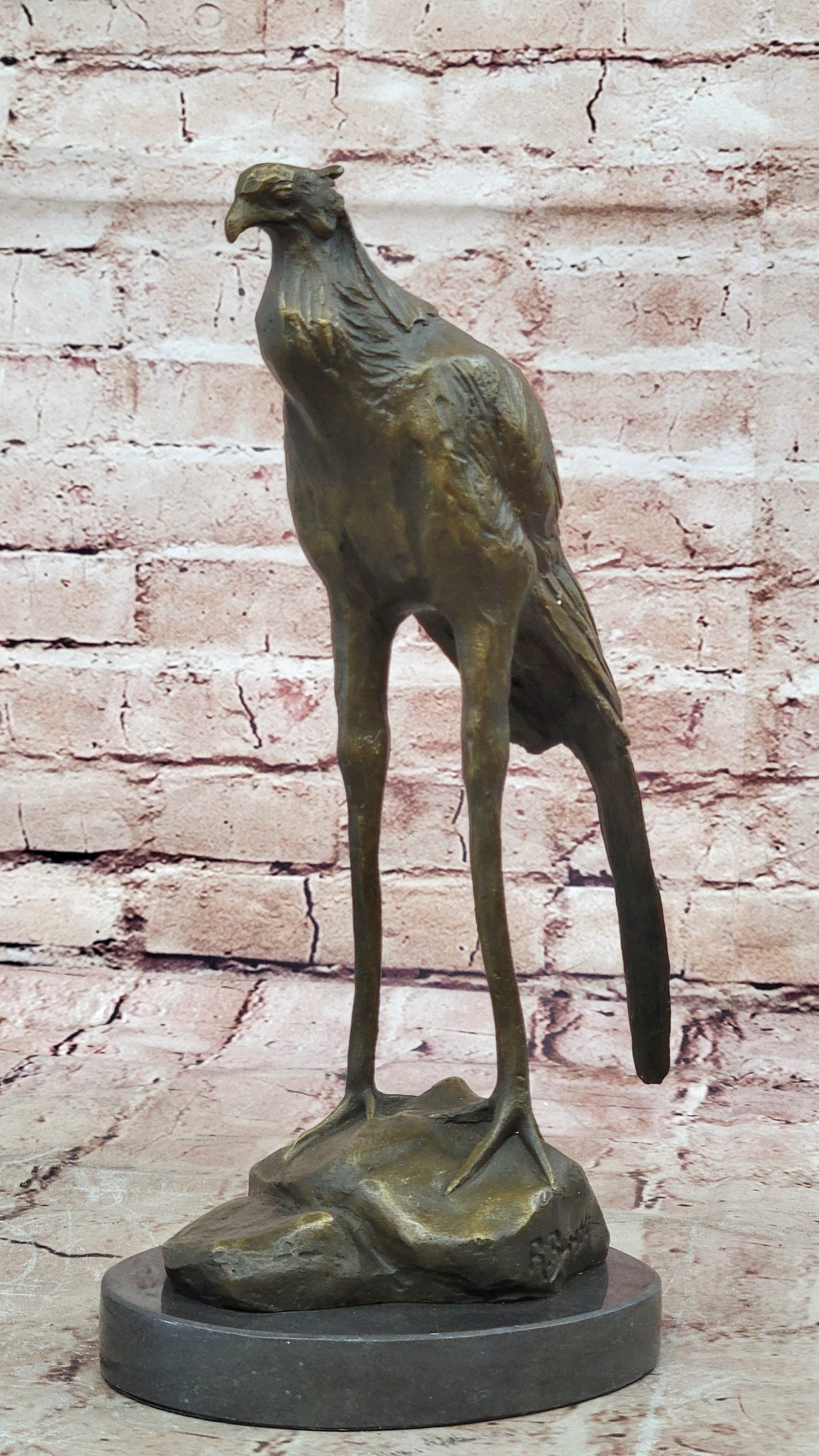 Bronze Sculpture, Hand Made Statue REMBRANDT BUGATTI STORK EXOTIC Figurine Decor