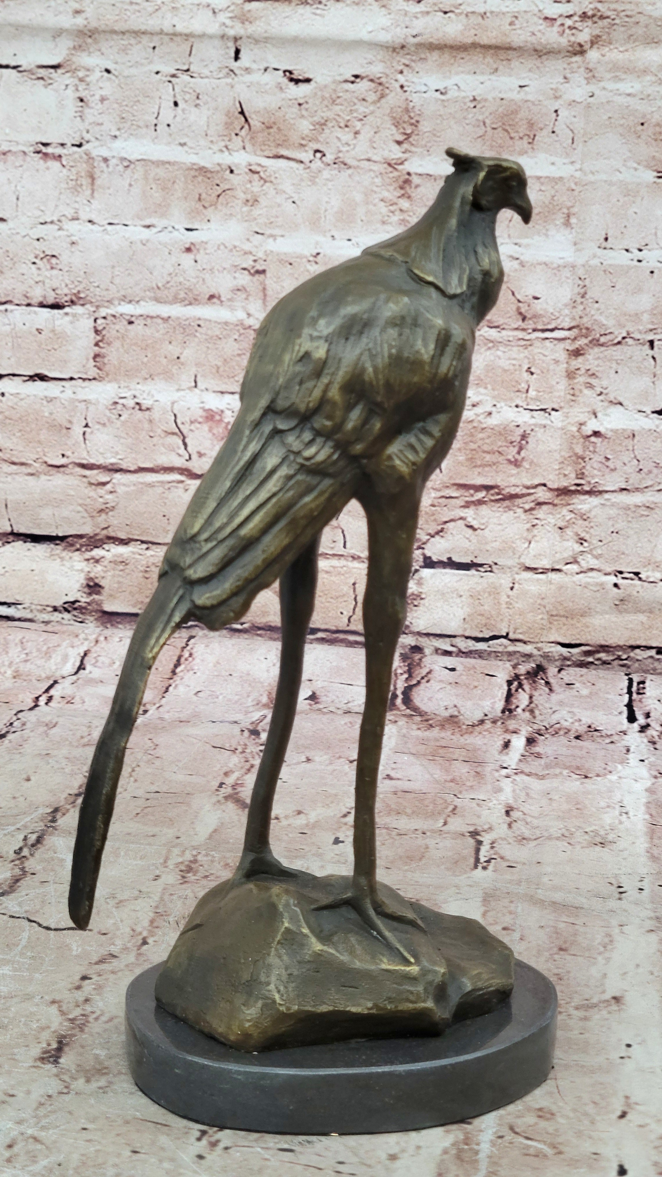 Bronze Sculpture, Hand Made Statue REMBRANDT BUGATTI STORK EXOTIC Figurine Decor
