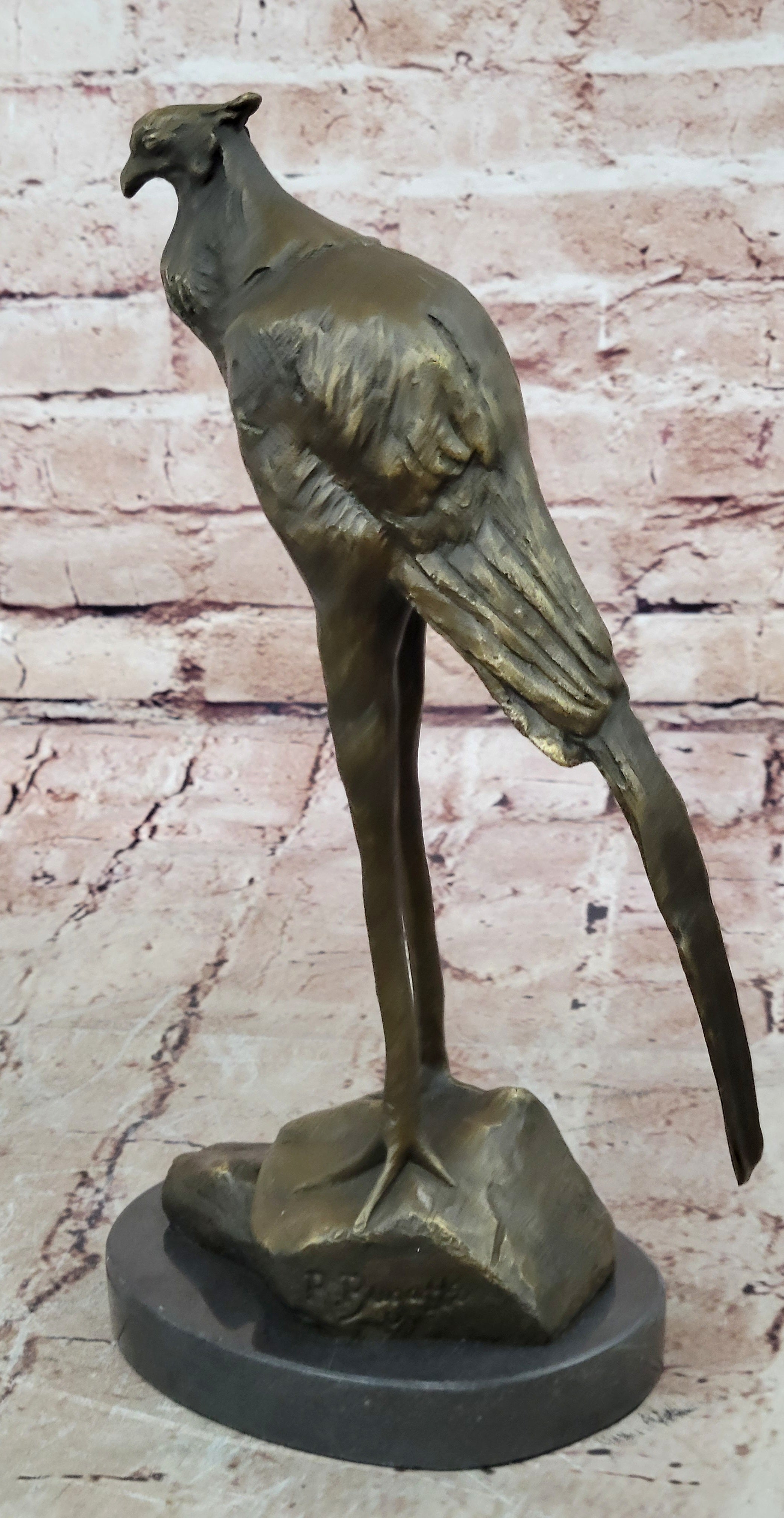 Bronze Sculpture, Hand Made Statue REMBRANDT BUGATTI STORK EXOTIC Figurine Decor