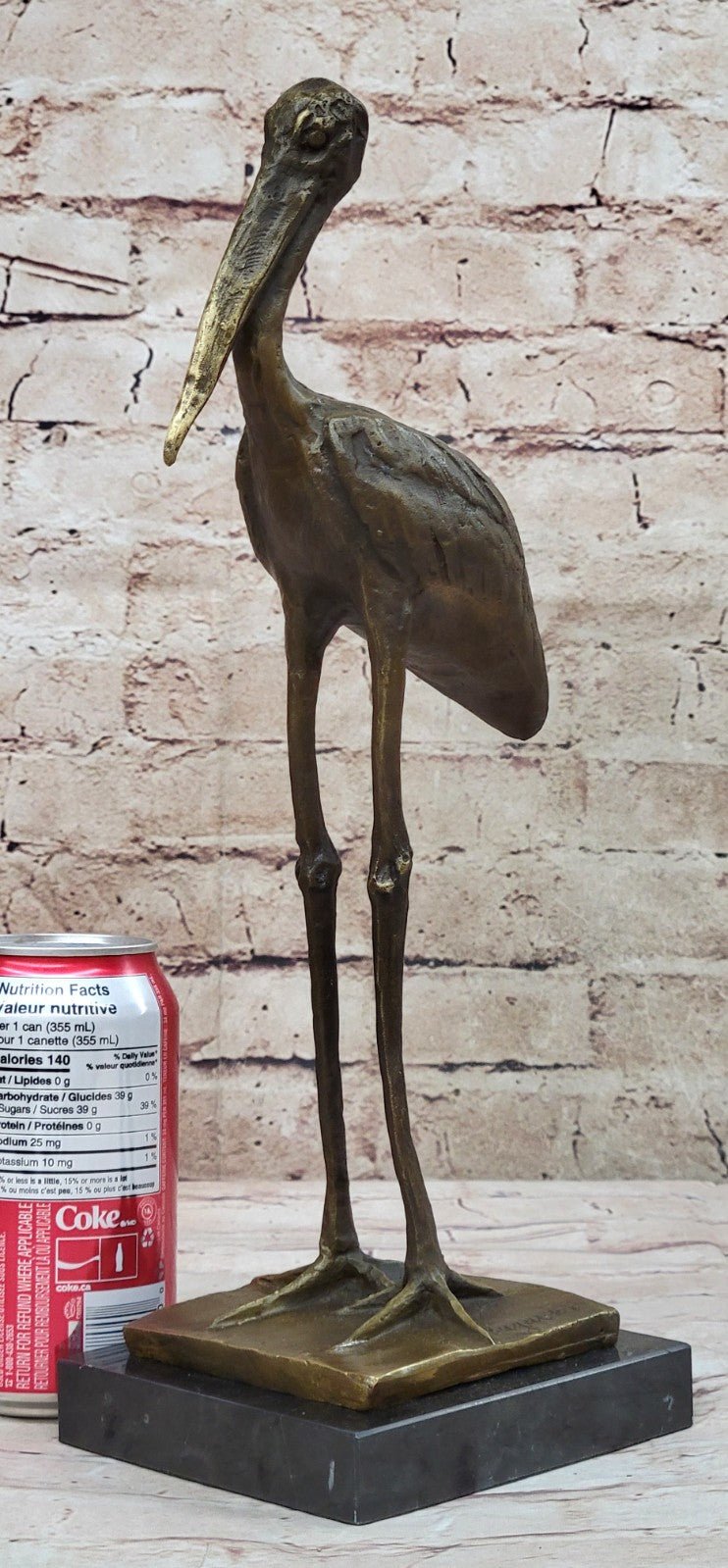 REMBRANDT BUGATTI STORK EXOTIC BIRD BRONZE SCULPTURE HOT CAST HOME CABIN DECOR