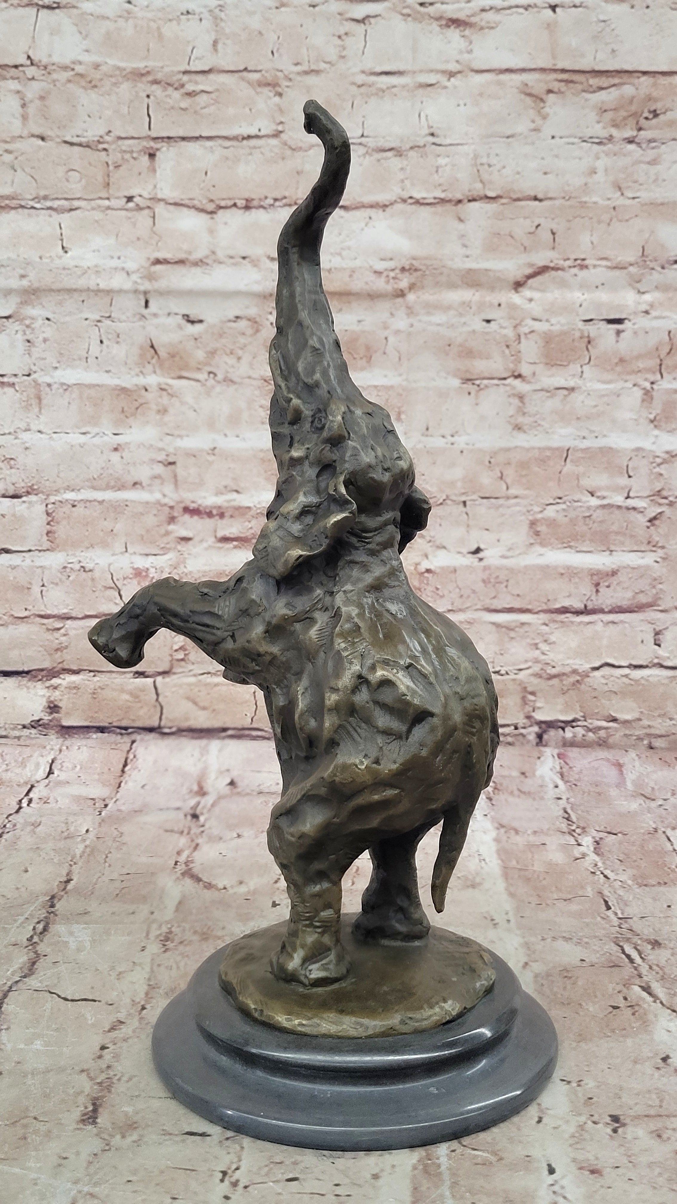 Bronze Sculpture Jumping Elephant Hand Made by Lost Wax Method Home Decor