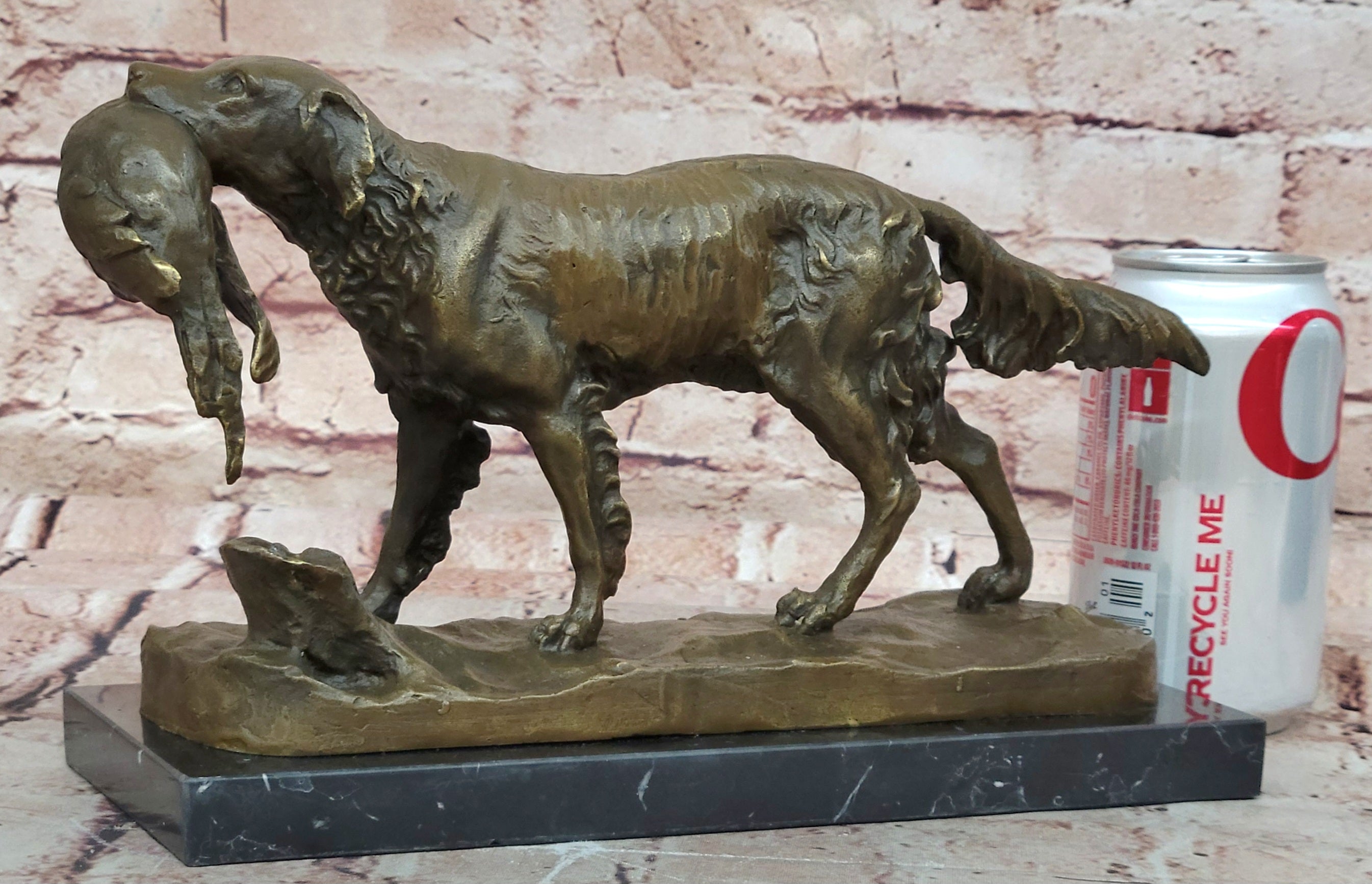 Labrador Retriever Bird Hunting Dog Bronze Marble Sculpture Trials Award Statue