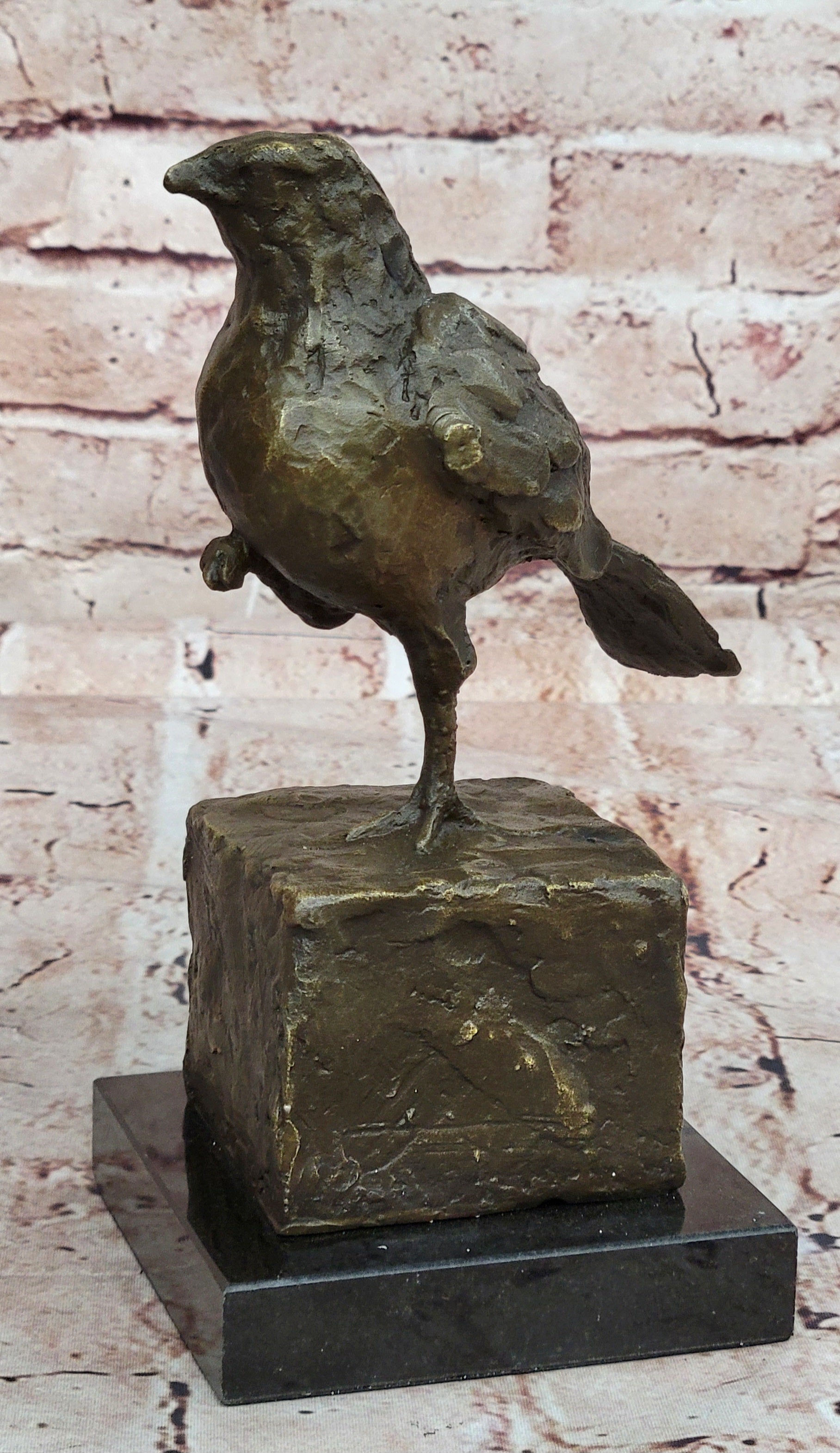 RARE MILO AUSTRIAN SPARROW PIGEON BRONZE SCULPTUTURE MARBLE BASE FIGURINE FIGURE