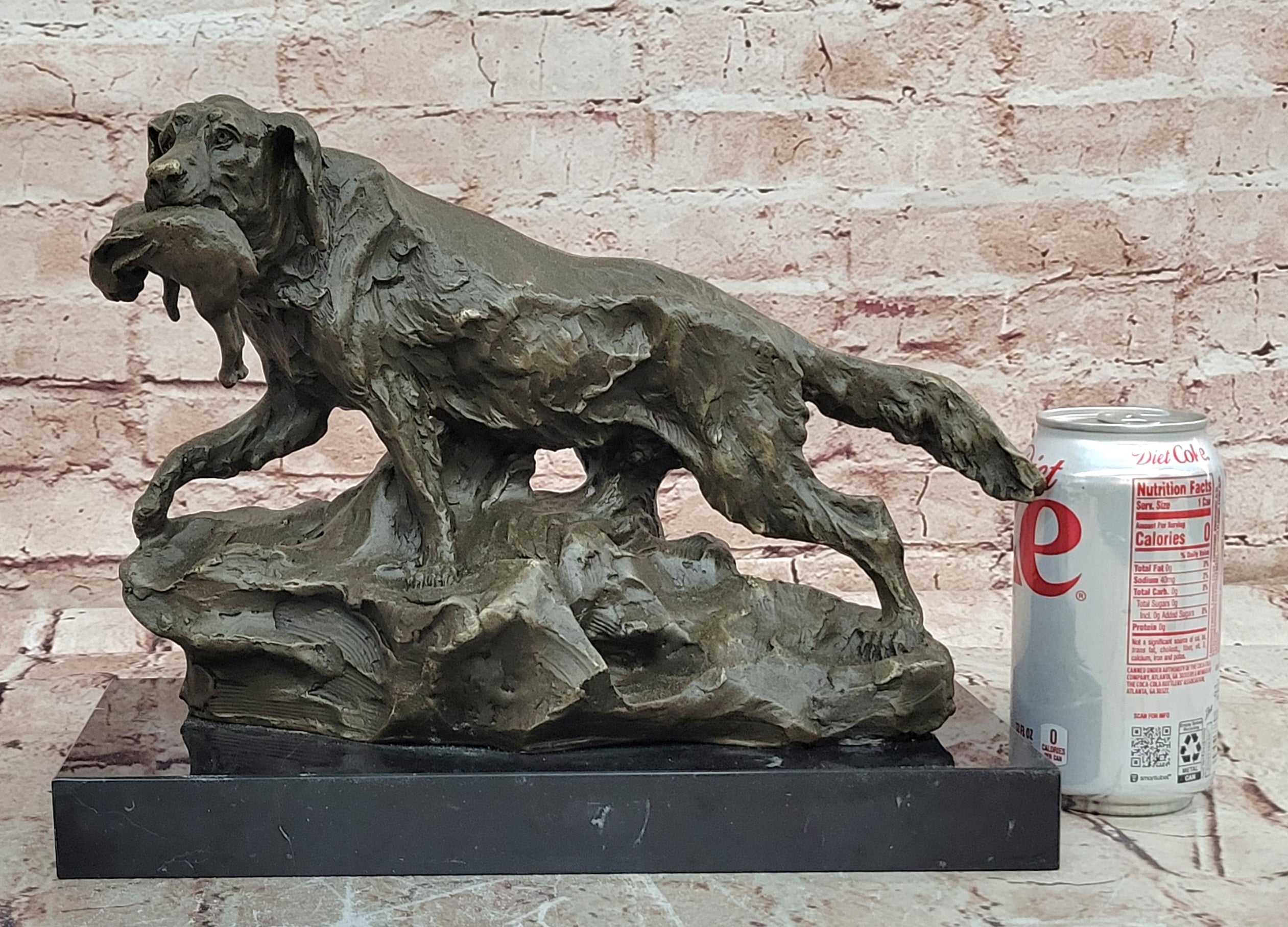 Milo Signed Labrador Retriever Bronze Sculpture Dog with Duck Hot Cast